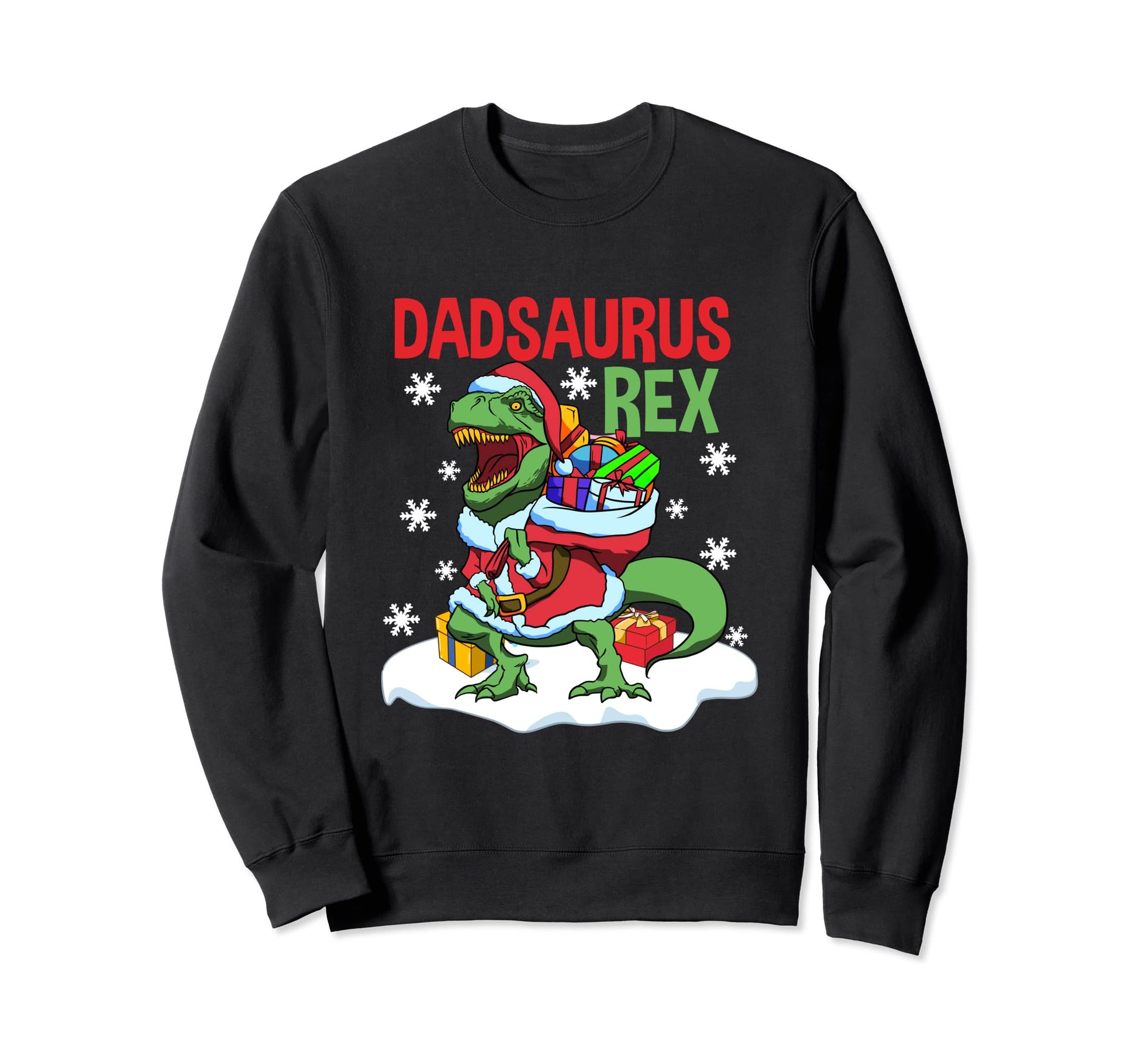 Dad Dinosaur Santa T Rex Daddy Papa Sweatshirt - Unique Graphic for Adults - T-Shirt, Sweatshirt, Hoodie