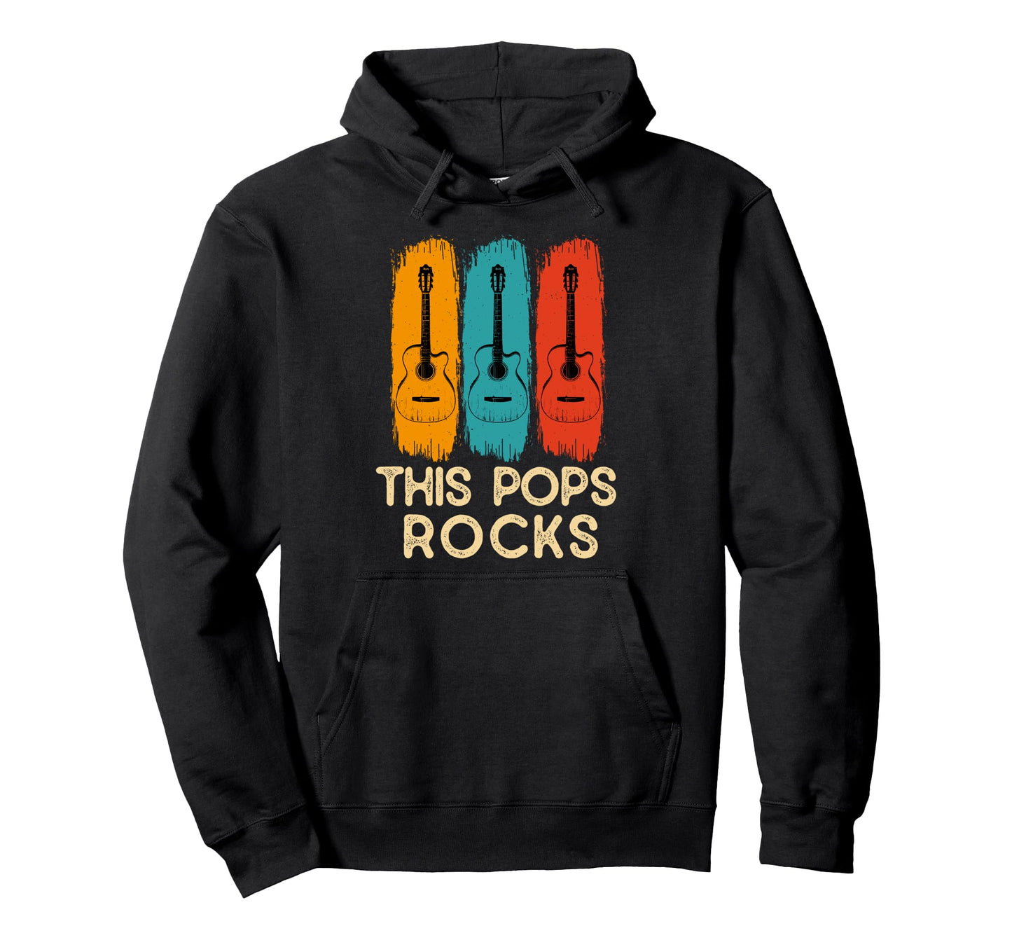 This Pops Rocks Guitar Fathers Day Hoodie - Casual Everyday Wear Men Women - T-Shirt, Sweatshirt, Hoodie