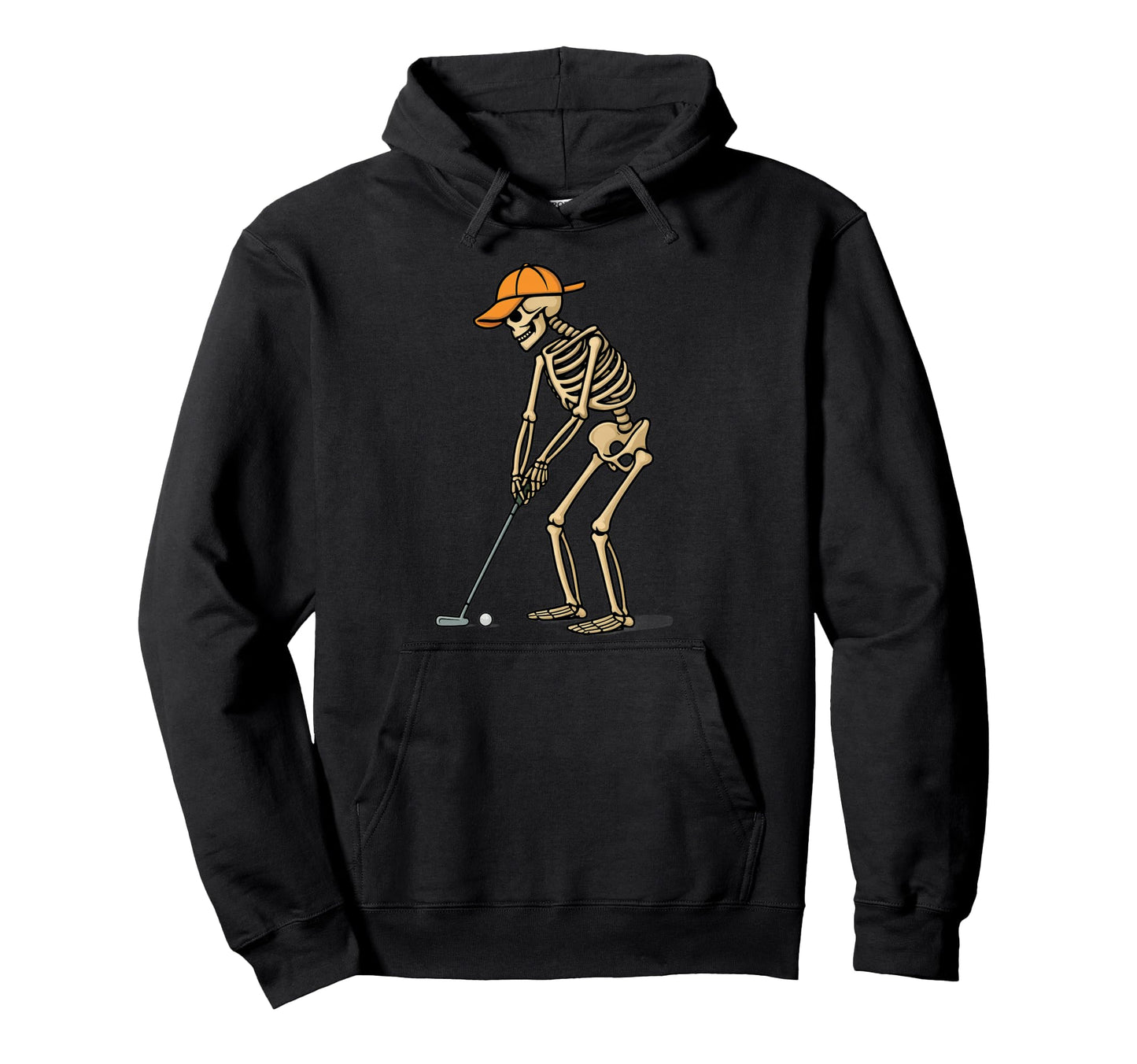 Halloween Skeleton Dad Golfer Putting Funny Hoodie - Unique Graphic Unisex - T-Shirt, Sweatshirt, Hoodie