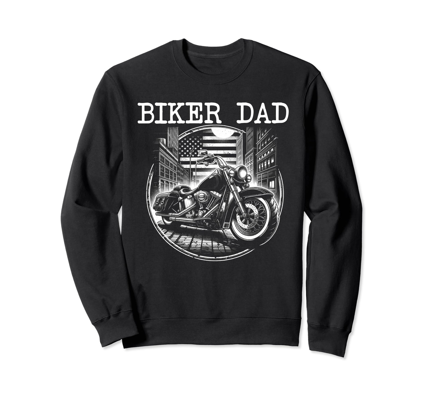 Biker Dad Motorcycle Rider Dad Sweatshirt - Minimalist Print for Adults - T-Shirt, Sweatshirt, Hoodie