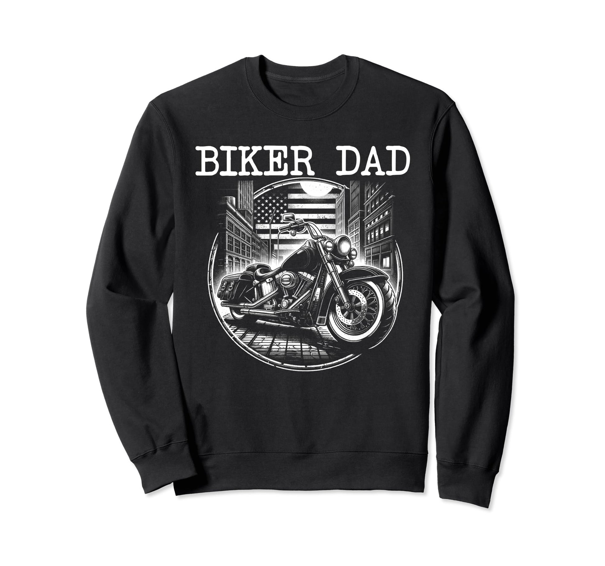 Biker Dad Motorcycle Rider Dad Sweatshirt - Minimalist Print for Adults - T-Shirt, Sweatshirt, Hoodie