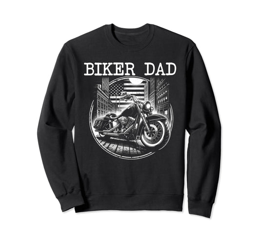 Biker Dad Motorcycle Rider Dad Sweatshirt - Minimalist Print for Adults - T-Shirt, Sweatshirt, Hoodie