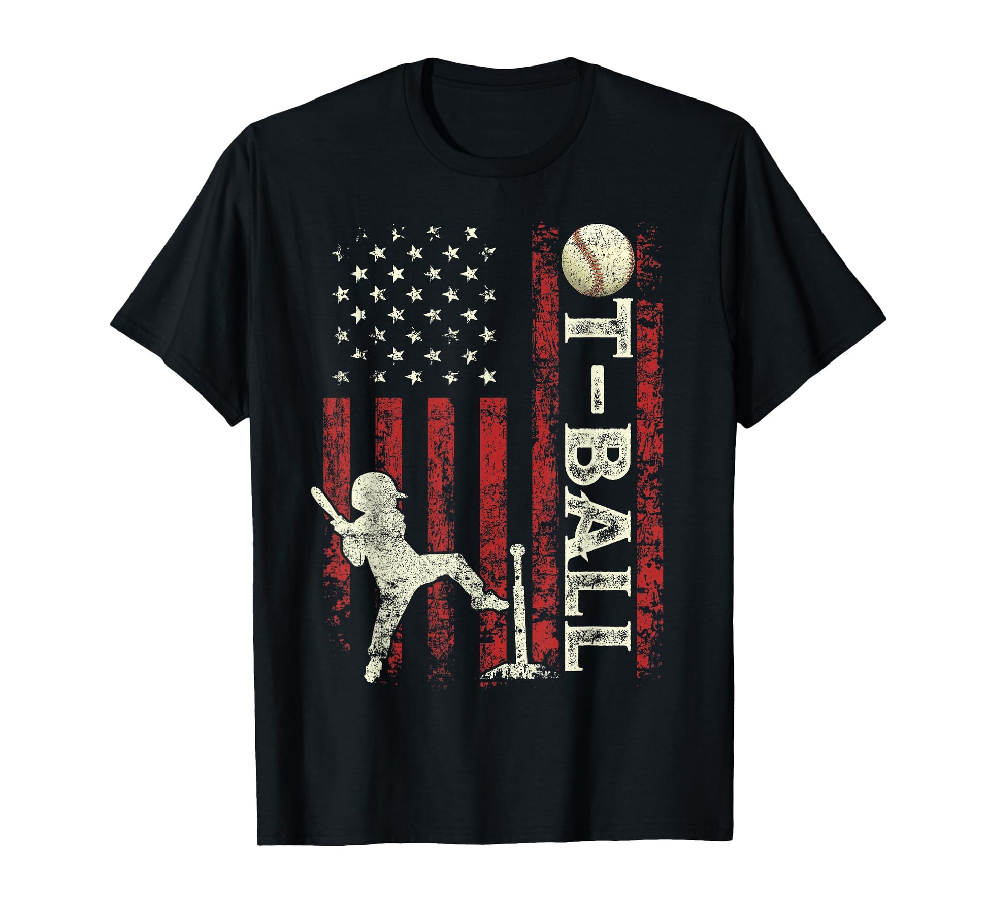 T Ball American Us Flag Gifts Dad T-Shirt - Minimalist Print for Adults - T-Shirt, Sweatshirt, Hoodie