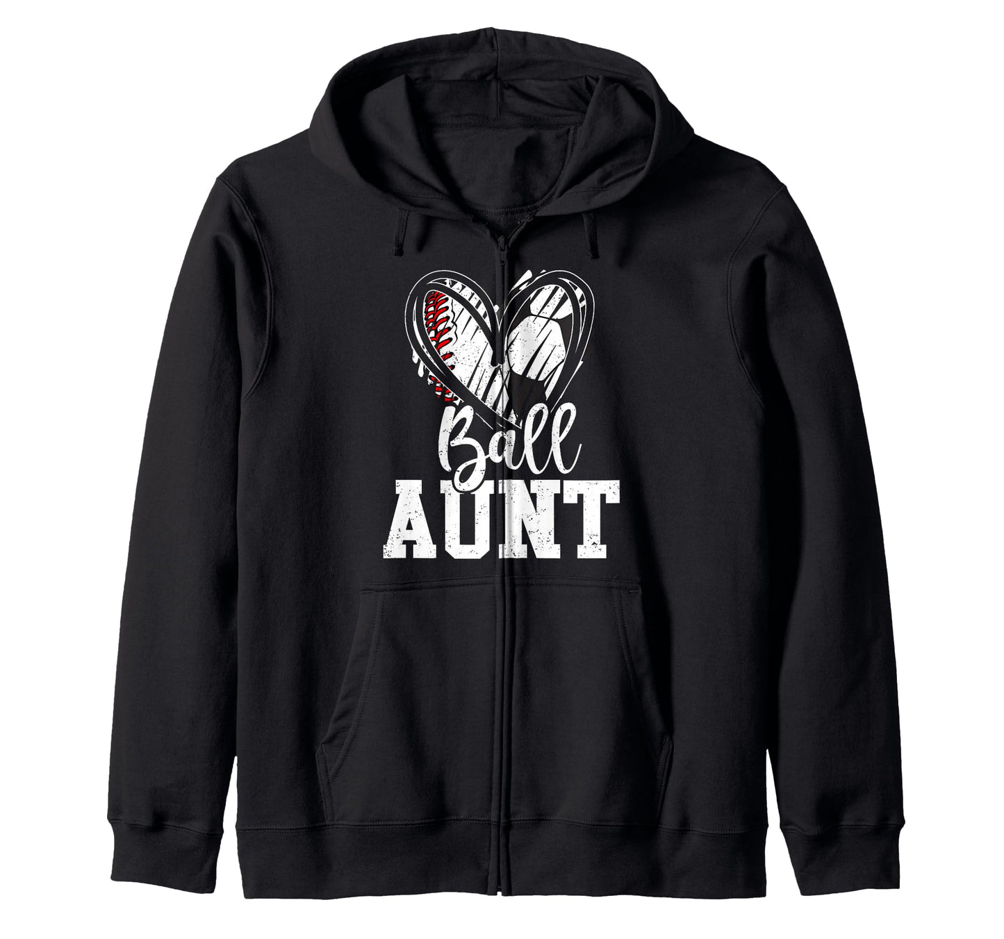 Ball Aunt Heart Baseball Soccer Ball T-Shirt - Novelty Apparel Unisex - T-Shirt, Sweatshirt, Hoodie