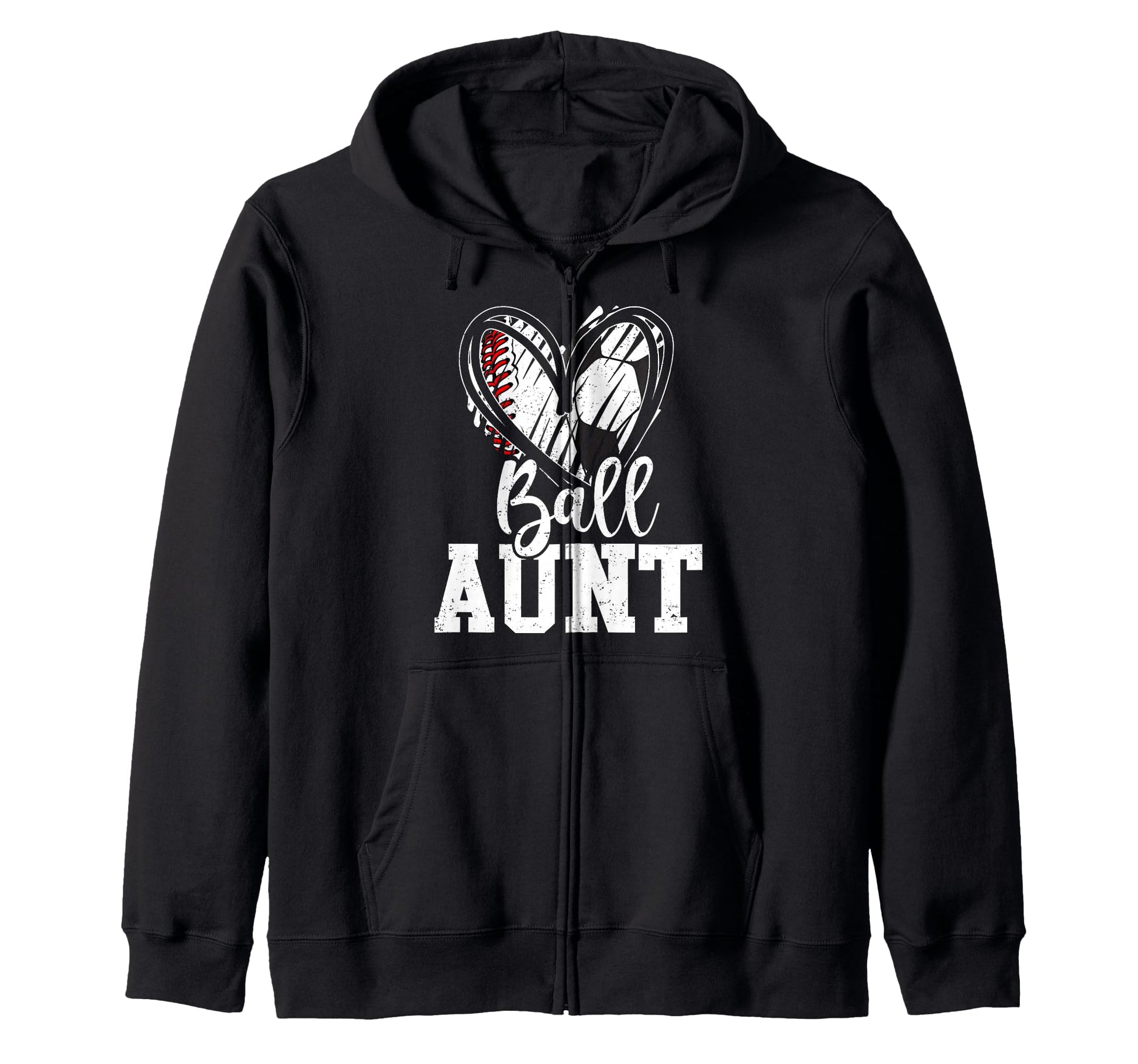 Ball Aunt Heart Baseball Soccer Ball T-Shirt - Novelty Apparel Unisex - T-Shirt, Sweatshirt, Hoodie