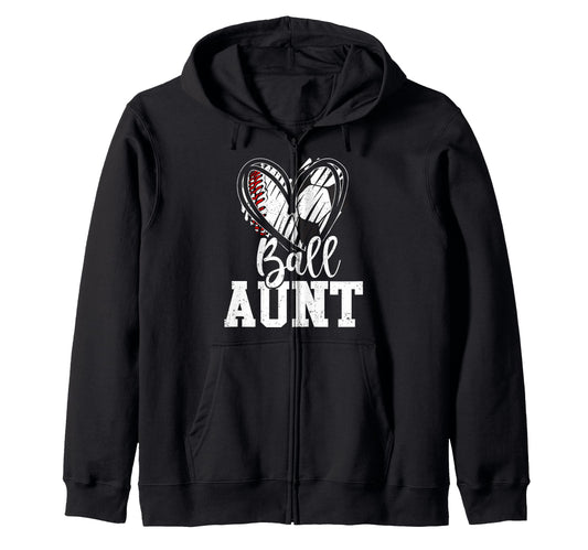 Ball Aunt Heart Baseball Soccer Ball T-Shirt - Novelty Apparel Unisex - T-Shirt, Sweatshirt, Hoodie
