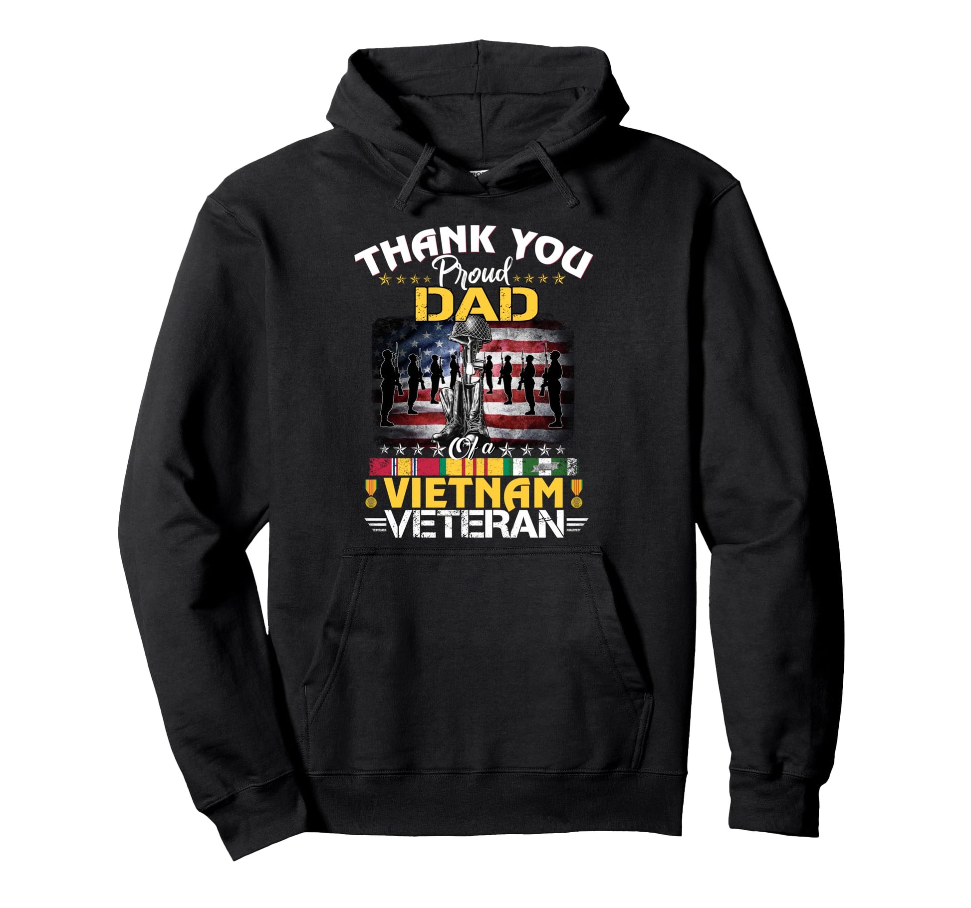 Proud Dad Vietnam Veteran Thank You Hoodie - Trendy Graphic for Adults - T-Shirt, Sweatshirt, Hoodie