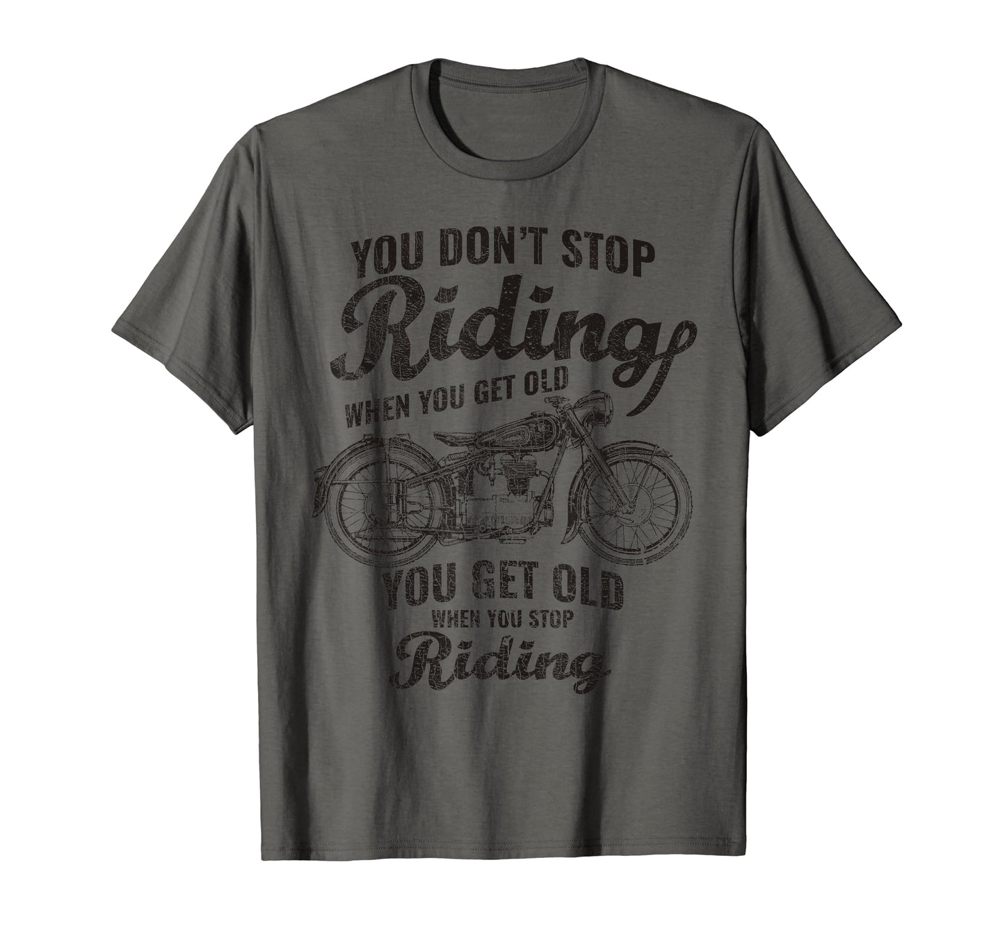 Distressed Motorcycle Biker Gift Dad T-Shirt - Custom Art Print for Adults - T-Shirt, Sweatshirt, Hoodie