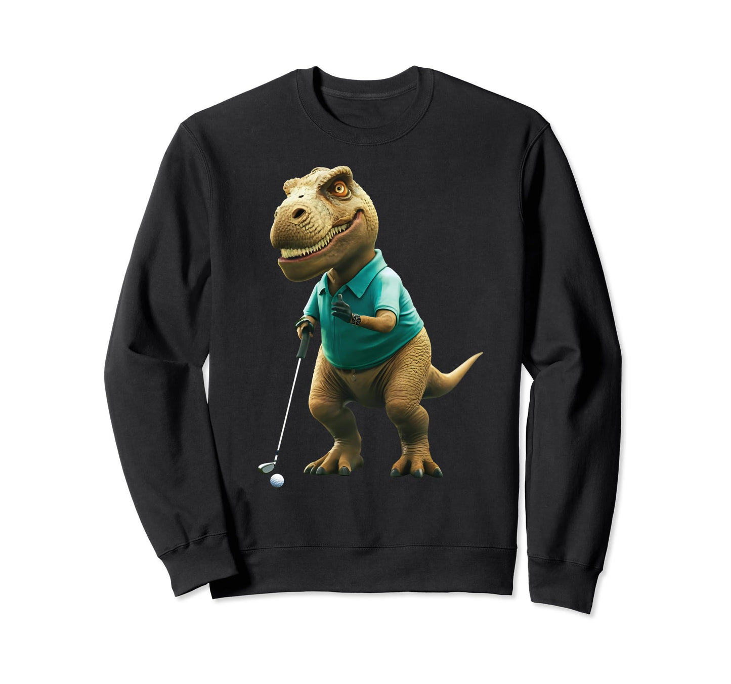 Golf Dinosaur Trex Dad Golfing Golfer Sweatshirt - Graphic Print Men Women - T-Shirt, Sweatshirt, Hoodie