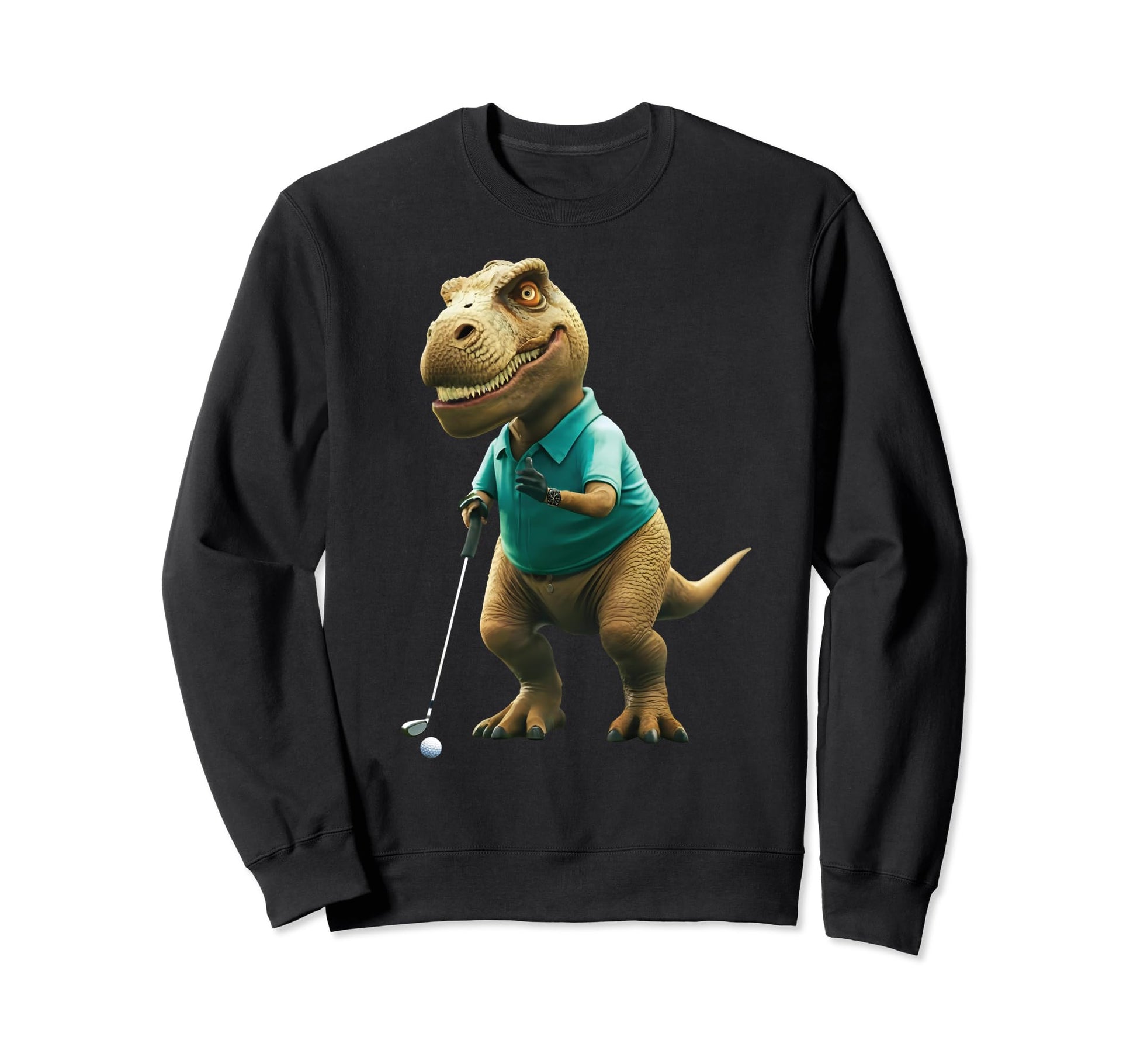 Golf Dinosaur Trex Dad Golfing Golfer Sweatshirt - Graphic Print Men Women - T-Shirt, Sweatshirt, Hoodie