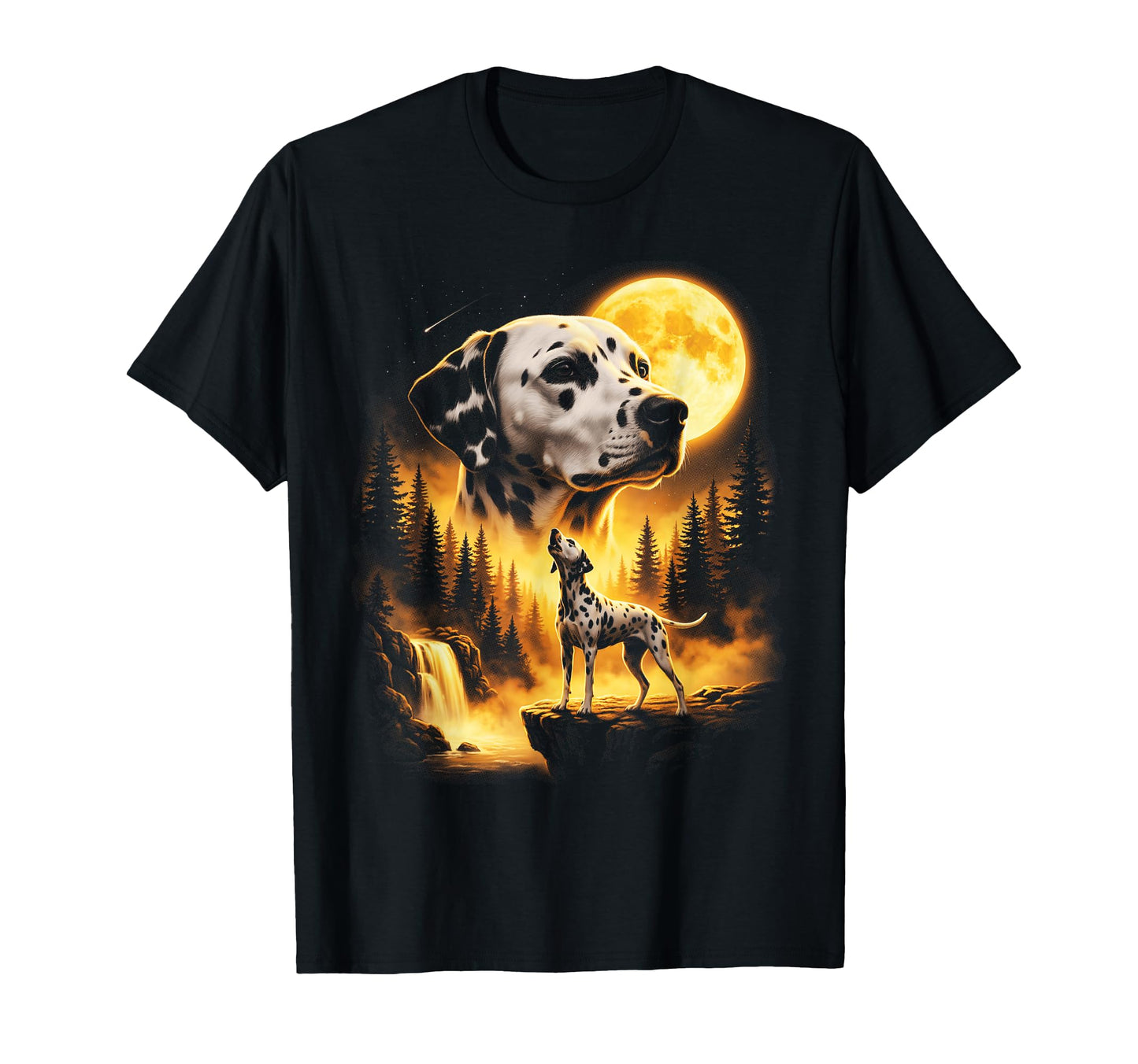 Dalmatian Dog Howling To Moon 90S Animal T-Shirt - Graphic Print Men Women - T-Shirt, Sweatshirt, Hoodie