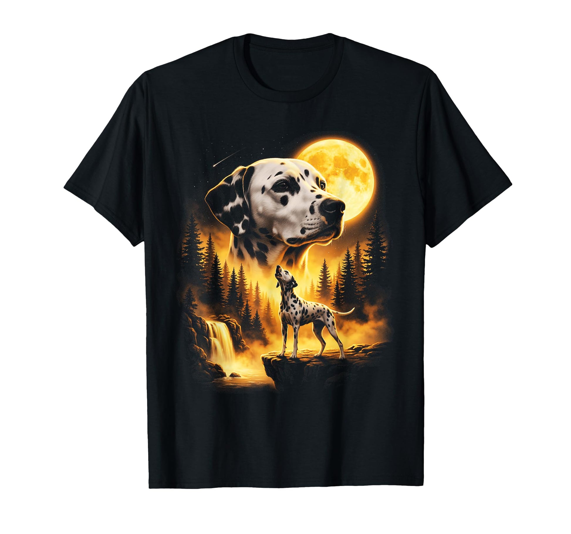 Dalmatian Dog Howling To Moon 90S Animal T-Shirt - Graphic Print Men Women - T-Shirt, Sweatshirt, Hoodie