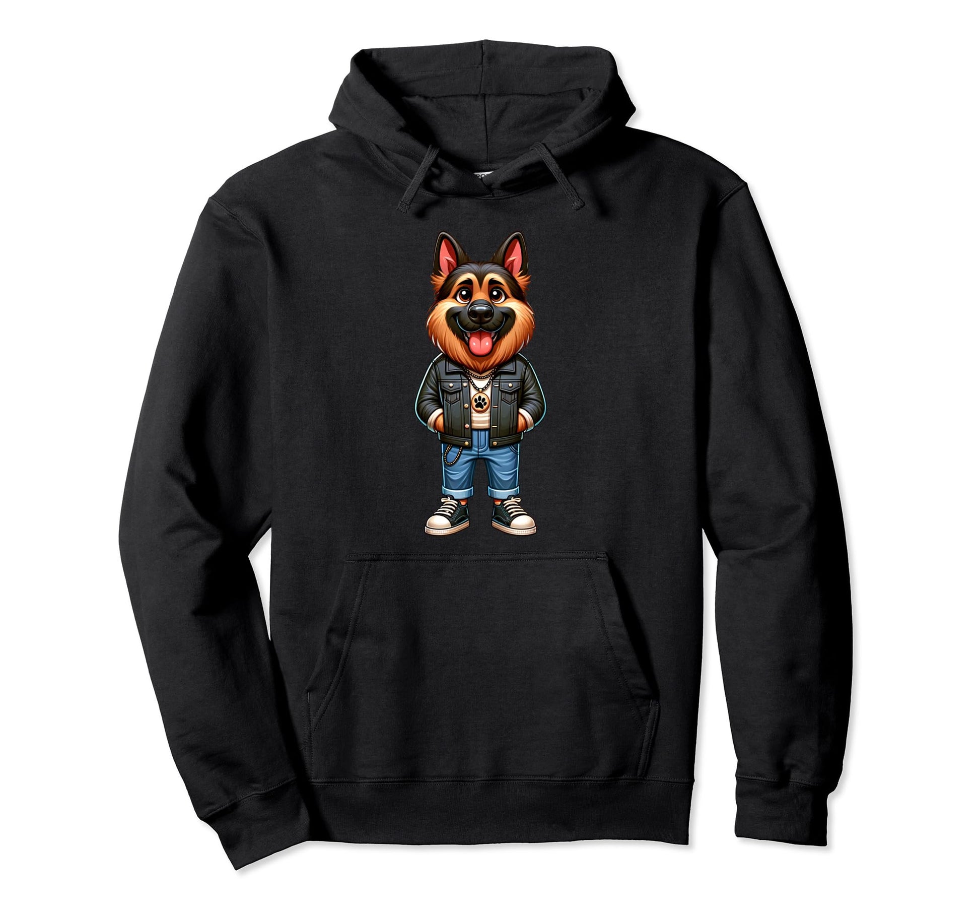 German Shepherd Dog Jacket Outfit Hoodie - Aesthetic Graphic for Adults - T-Shirt, Sweatshirt, Hoodie