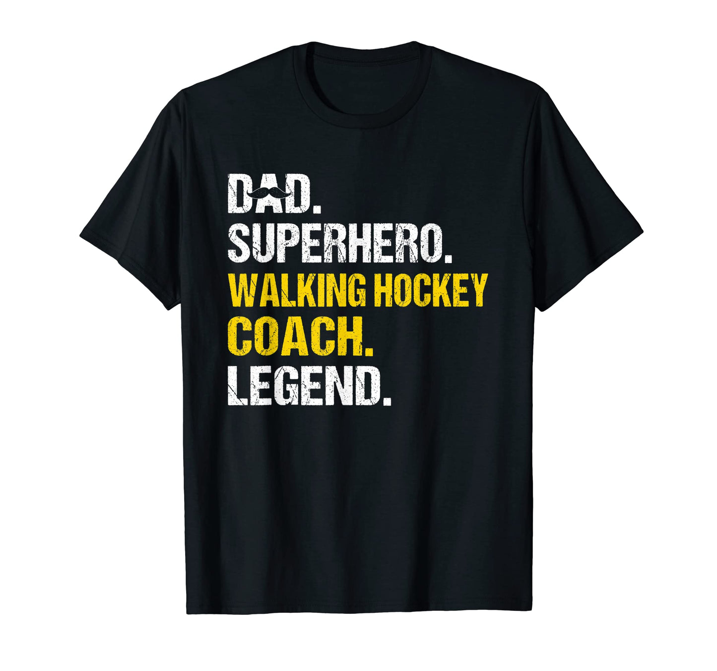 Mens Dad Superhero Walking Hockey T-Shirt - Casual Everyday Wear Men Women - T-Shirt, Sweatshirt, Hoodie