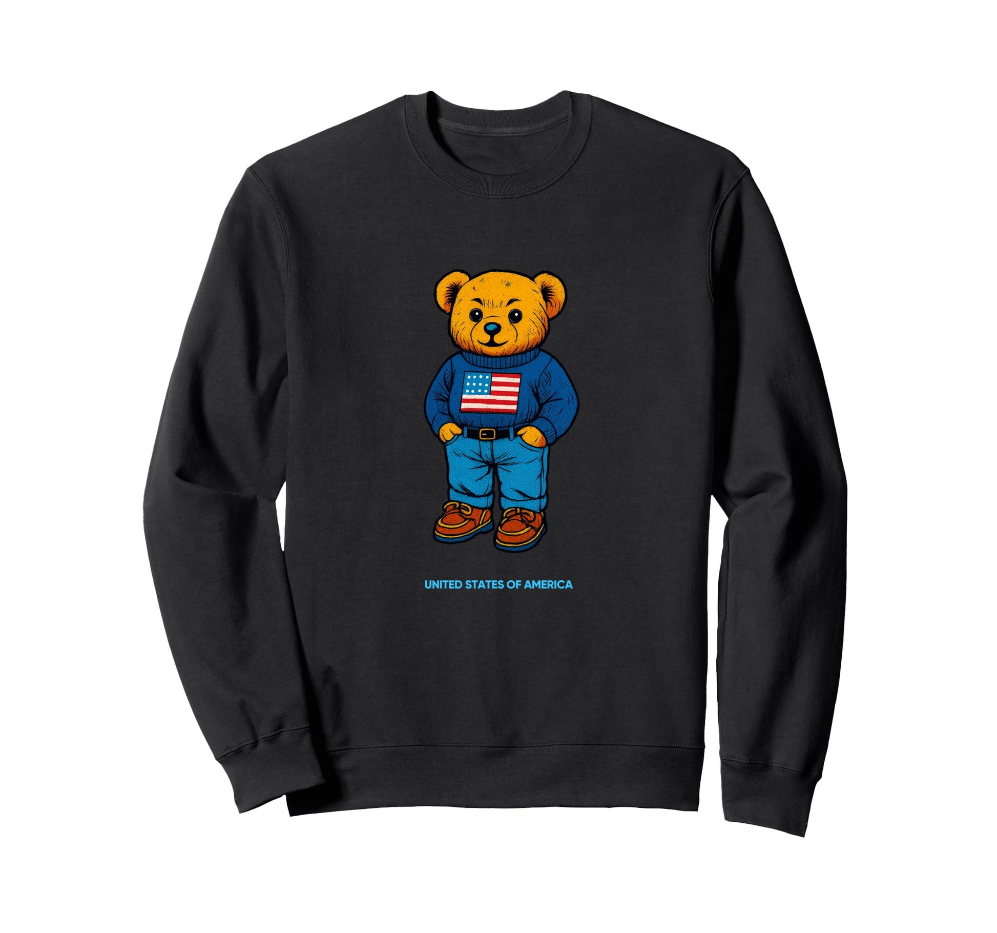 American Teddy Bear Comic Pop Sweatshirt - Aesthetic Graphic for Adults - T-Shirt, Sweatshirt, Hoodie