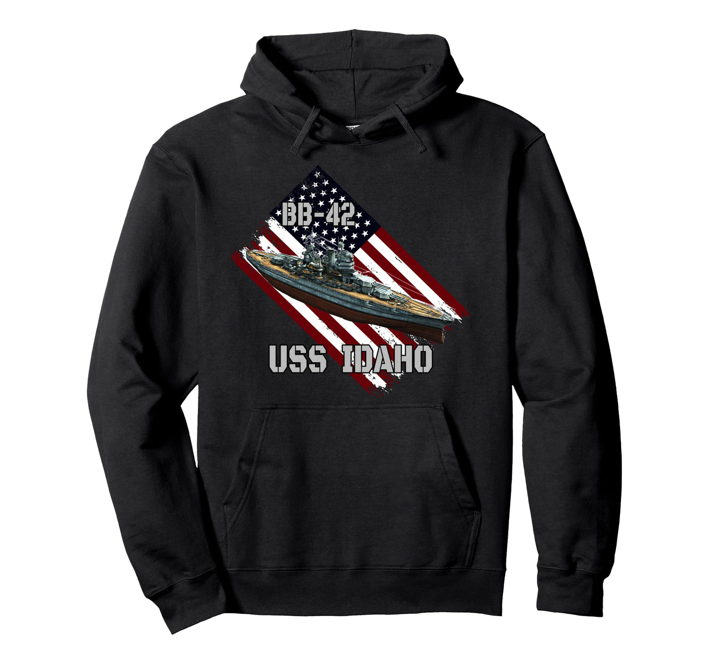 Battleship Uss Idaho Bb 42 Combat Hoodie - Minimalist Print Men Women - T-Shirt, Sweatshirt, Hoodie