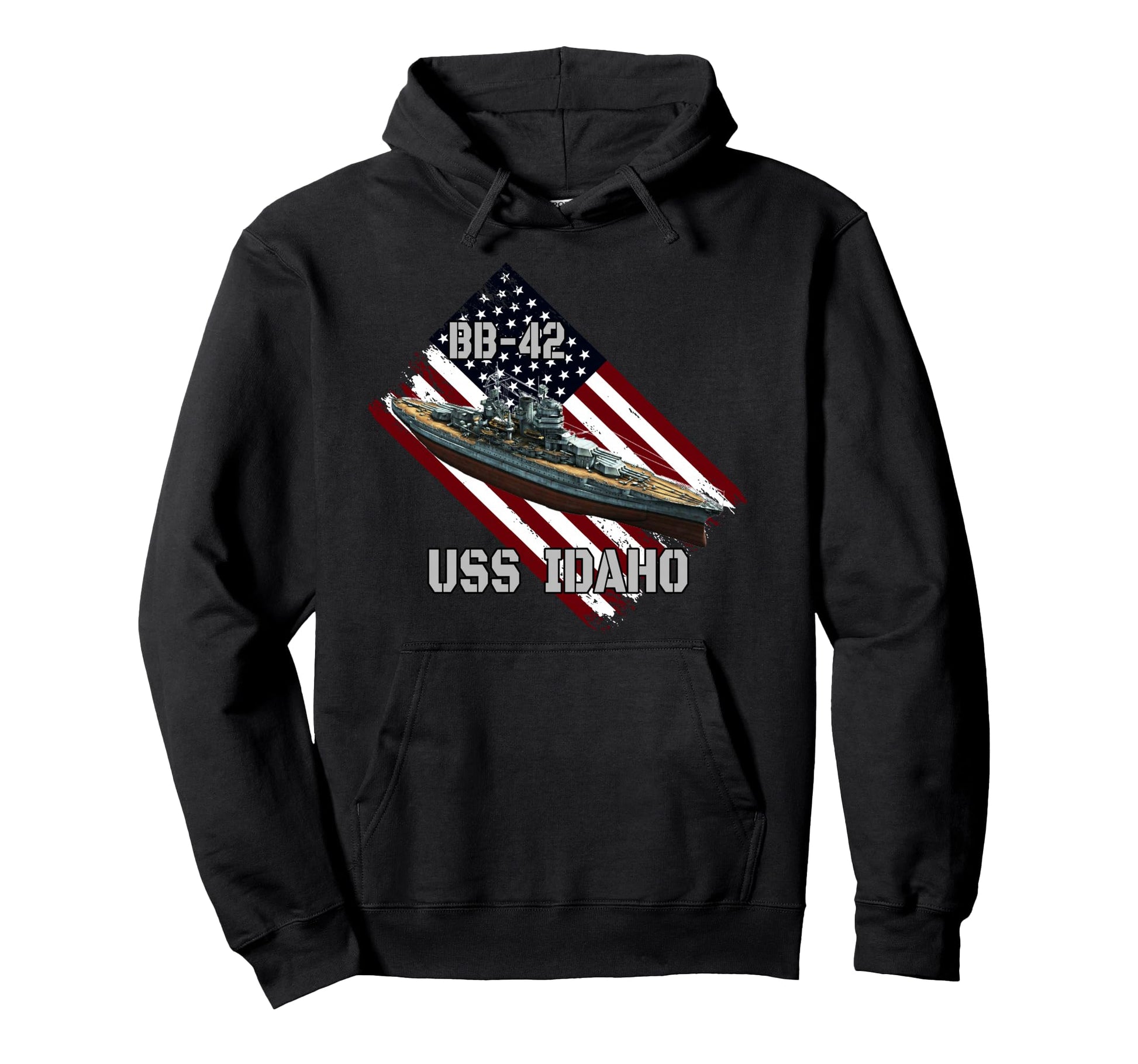 Battleship Uss Idaho Bb 42 Combat Hoodie - Minimalist Print Men Women - T-Shirt, Sweatshirt, Hoodie