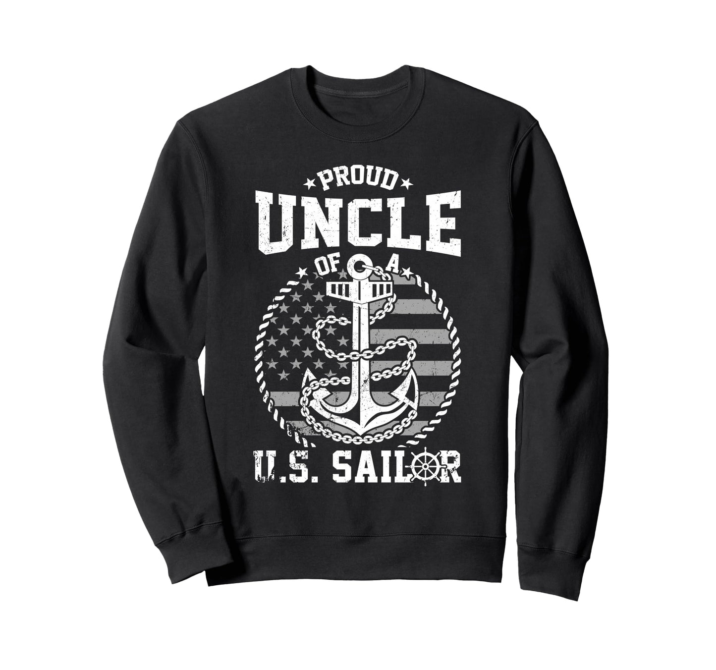 Proud Uncle Us Sailor Anchor Flag Sweatshirt - Trendy Graphic Men Women - T-Shirt, Sweatshirt, Hoodie