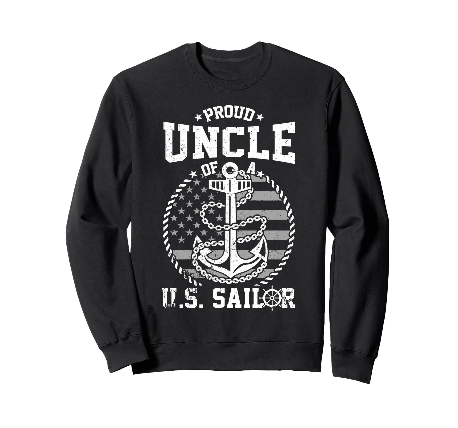 Proud Uncle Us Sailor Anchor Flag Sweatshirt - Trendy Graphic Men Women - T-Shirt, Sweatshirt, Hoodie