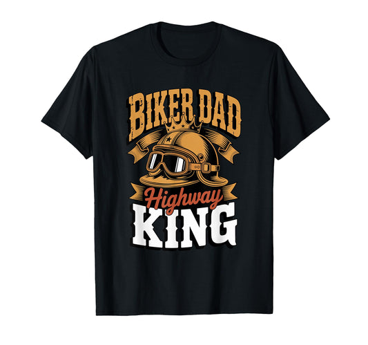 Biker Dad Highway King Motorcycle T-Shirt - Minimalist Print for Adults - T-Shirt, Sweatshirt, Hoodie