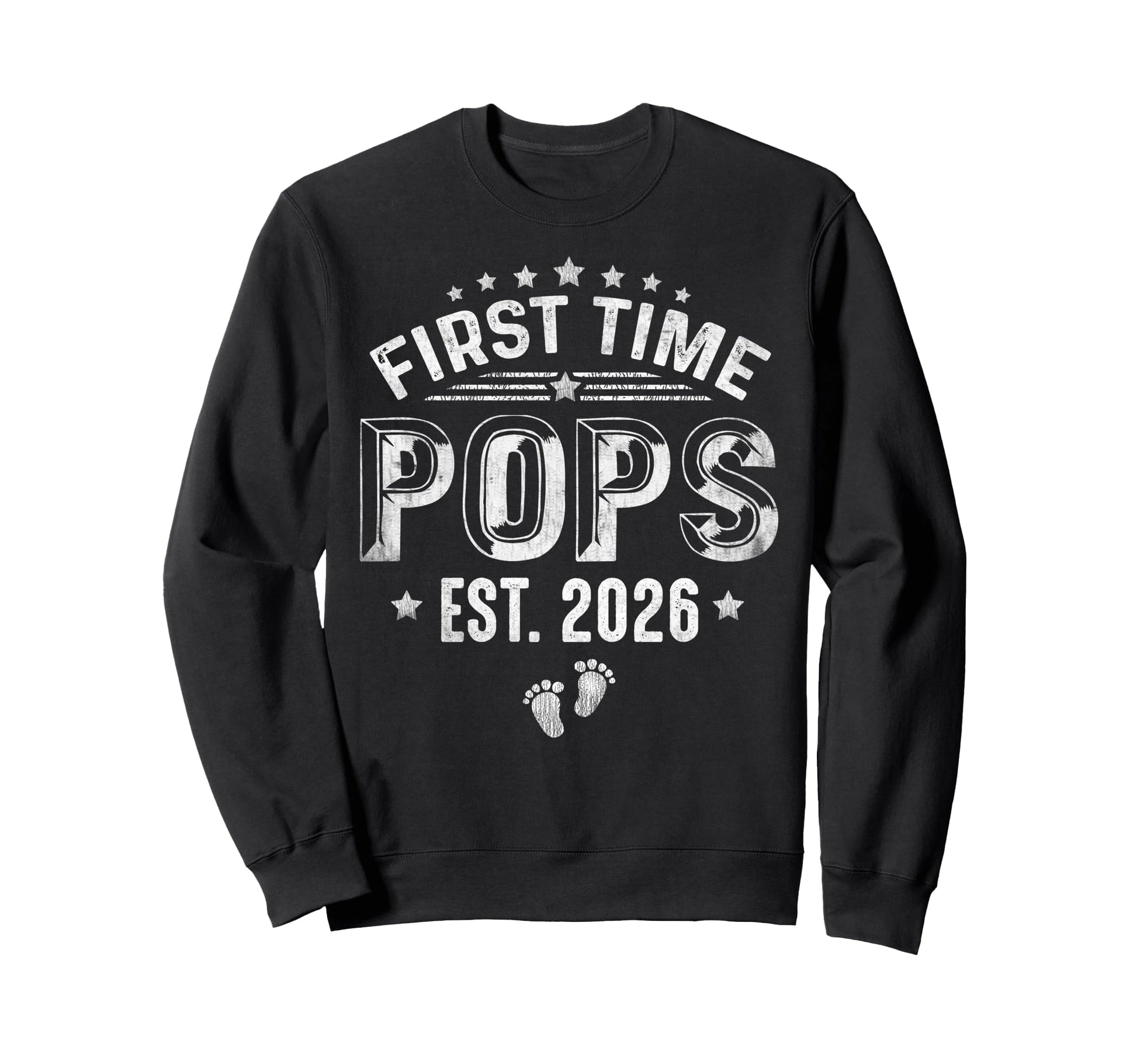 First Time Pops Est 2026 Fathers Sweatshirt - Minimalist Print Men Women - T-Shirt, Sweatshirt, Hoodie