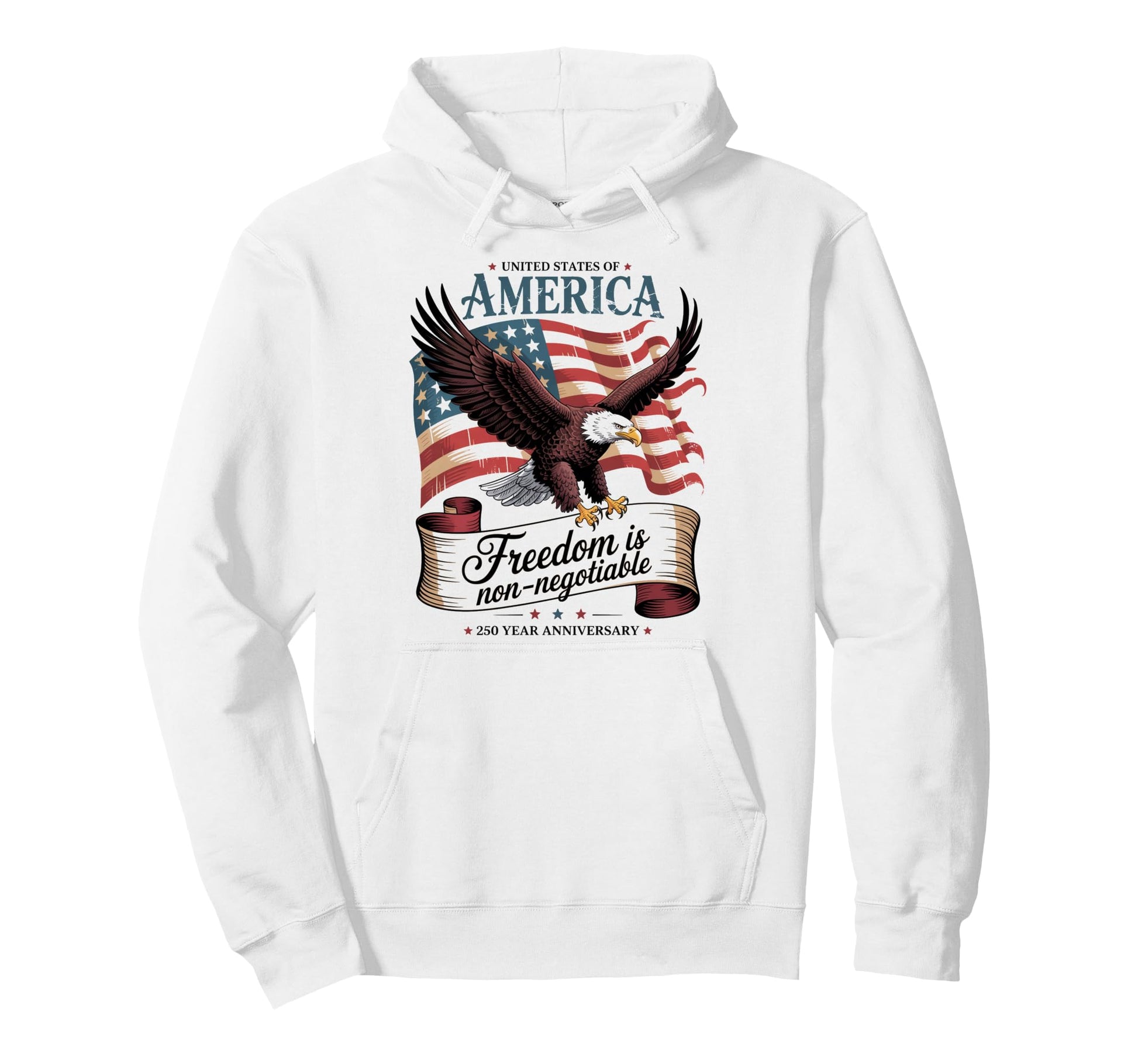 Mens American Flag 4Th July Patriotic Hoodie - Casual Everyday Wear Unisex - T-Shirt, Sweatshirt, Hoodie