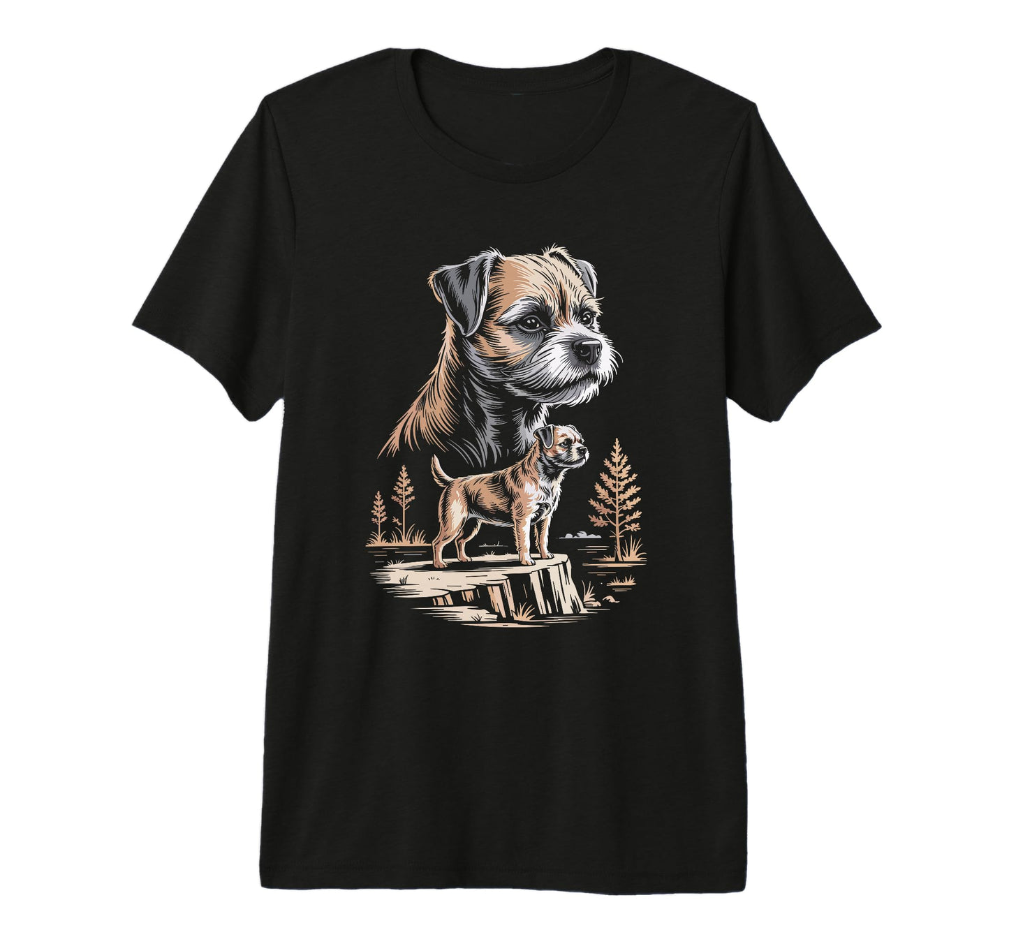 Mom Dad Border Terrier Dog Owner T-Shirt - Fun Novelty Design Men Women - T-Shirt, Sweatshirt, Hoodie