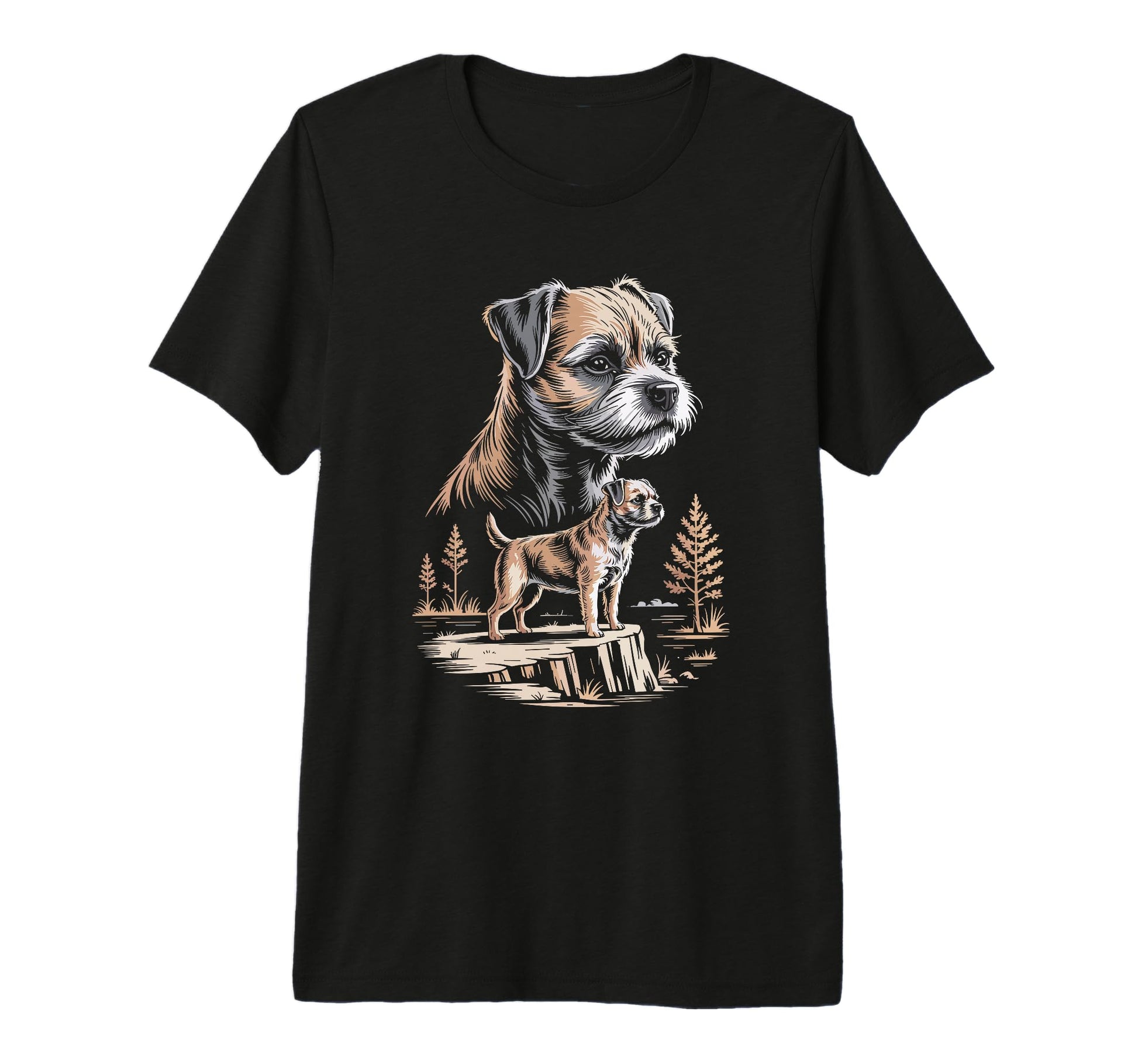 Mom Dad Border Terrier Dog Owner T-Shirt - Fun Novelty Design Men Women - T-Shirt, Sweatshirt, Hoodie