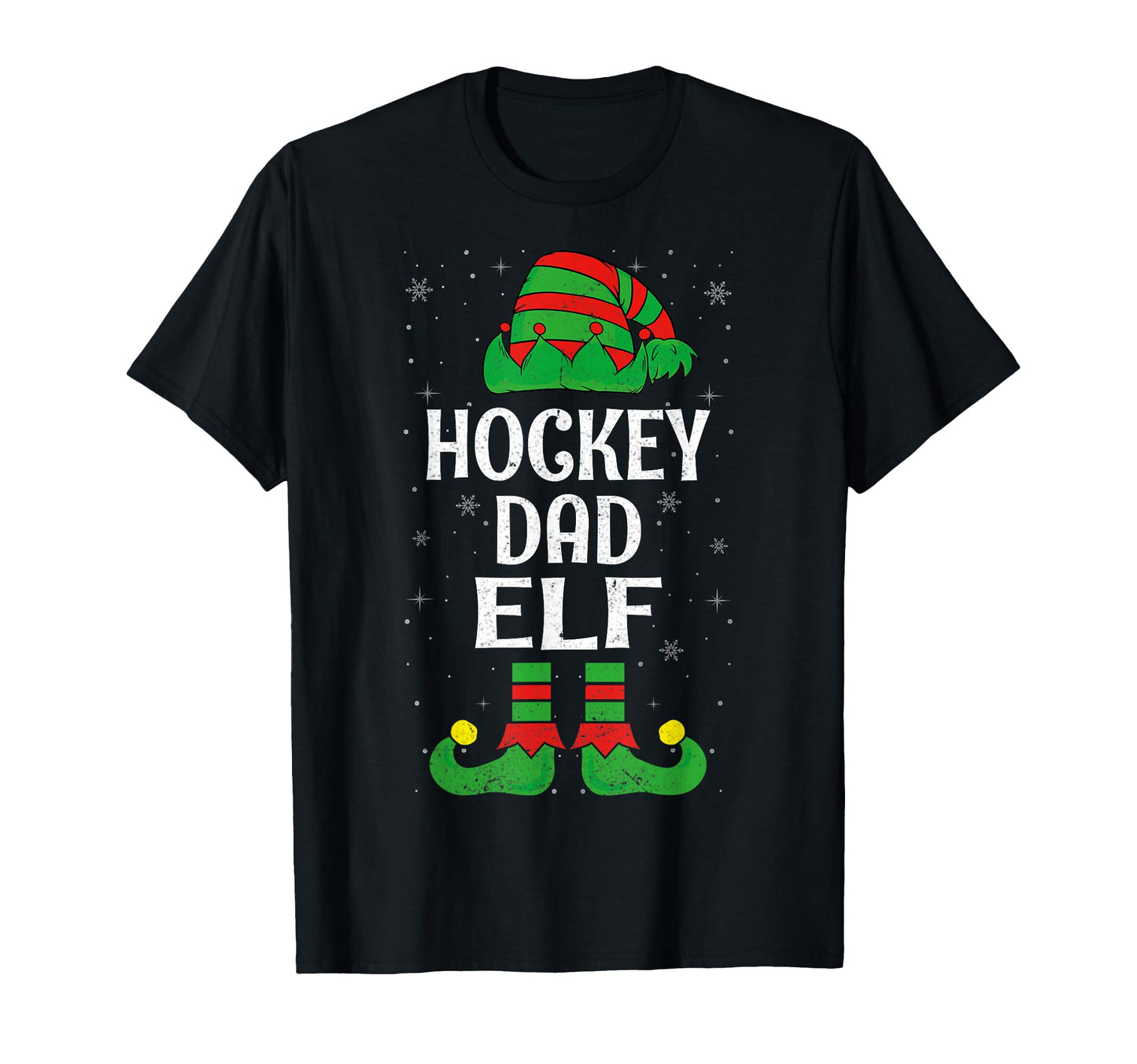 Hockey Dad Elf Hockey Player T-Shirt - Fun Novelty Design Men Women - T-Shirt, Sweatshirt, Hoodie