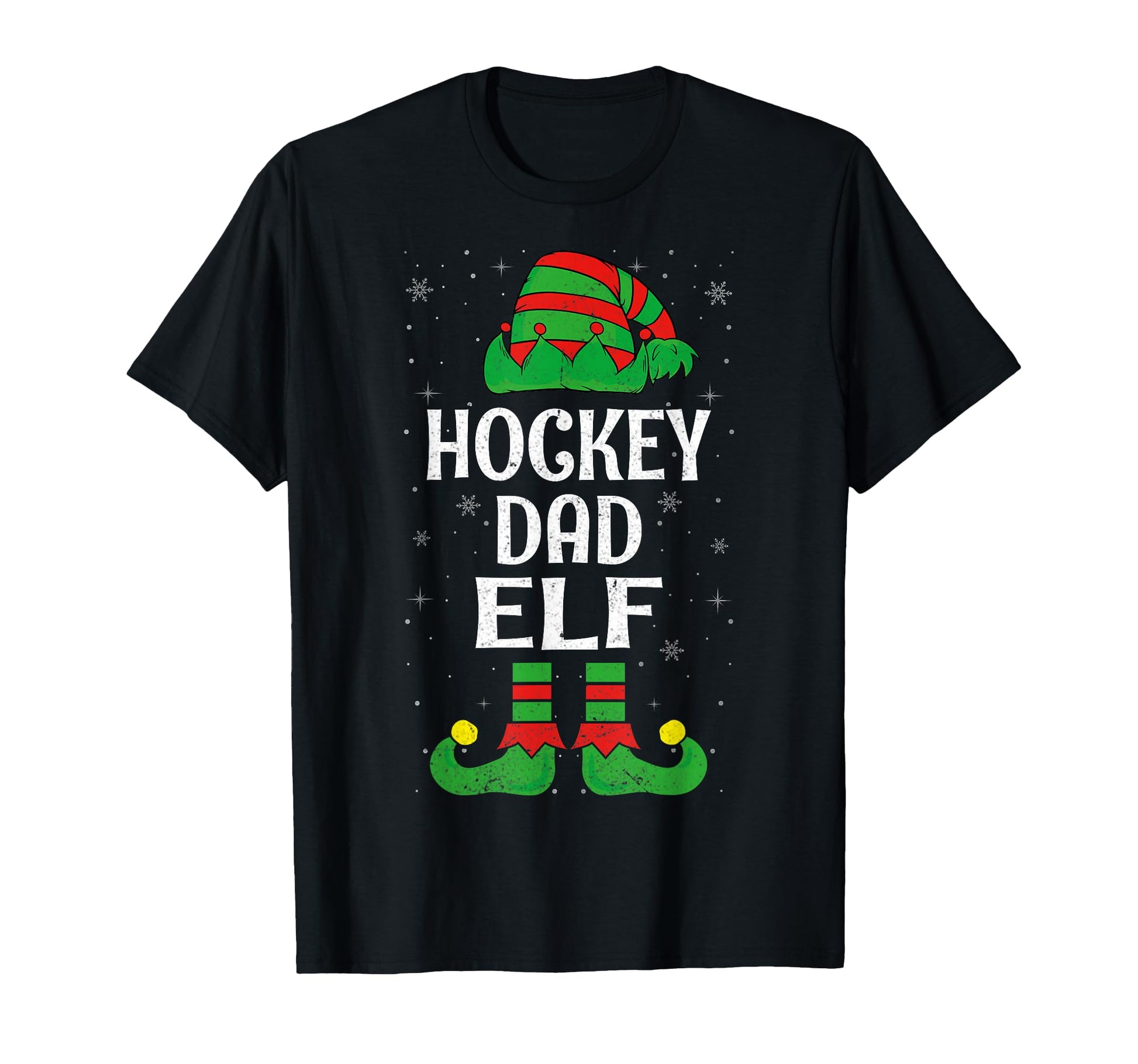 Hockey Dad Elf Hockey Player T-Shirt - Fun Novelty Design Men Women - T-Shirt, Sweatshirt, Hoodie