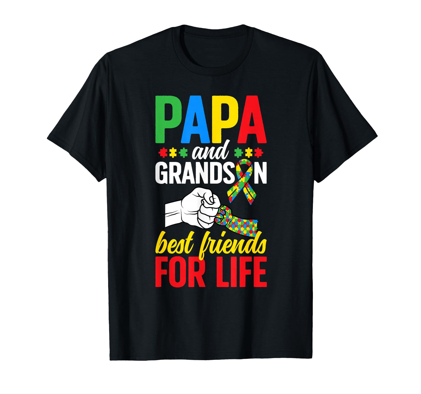 Proud Autism Papa And Grandson Autism T-Shirt - Trendy Graphic Unisex - T-Shirt, Sweatshirt, Hoodie