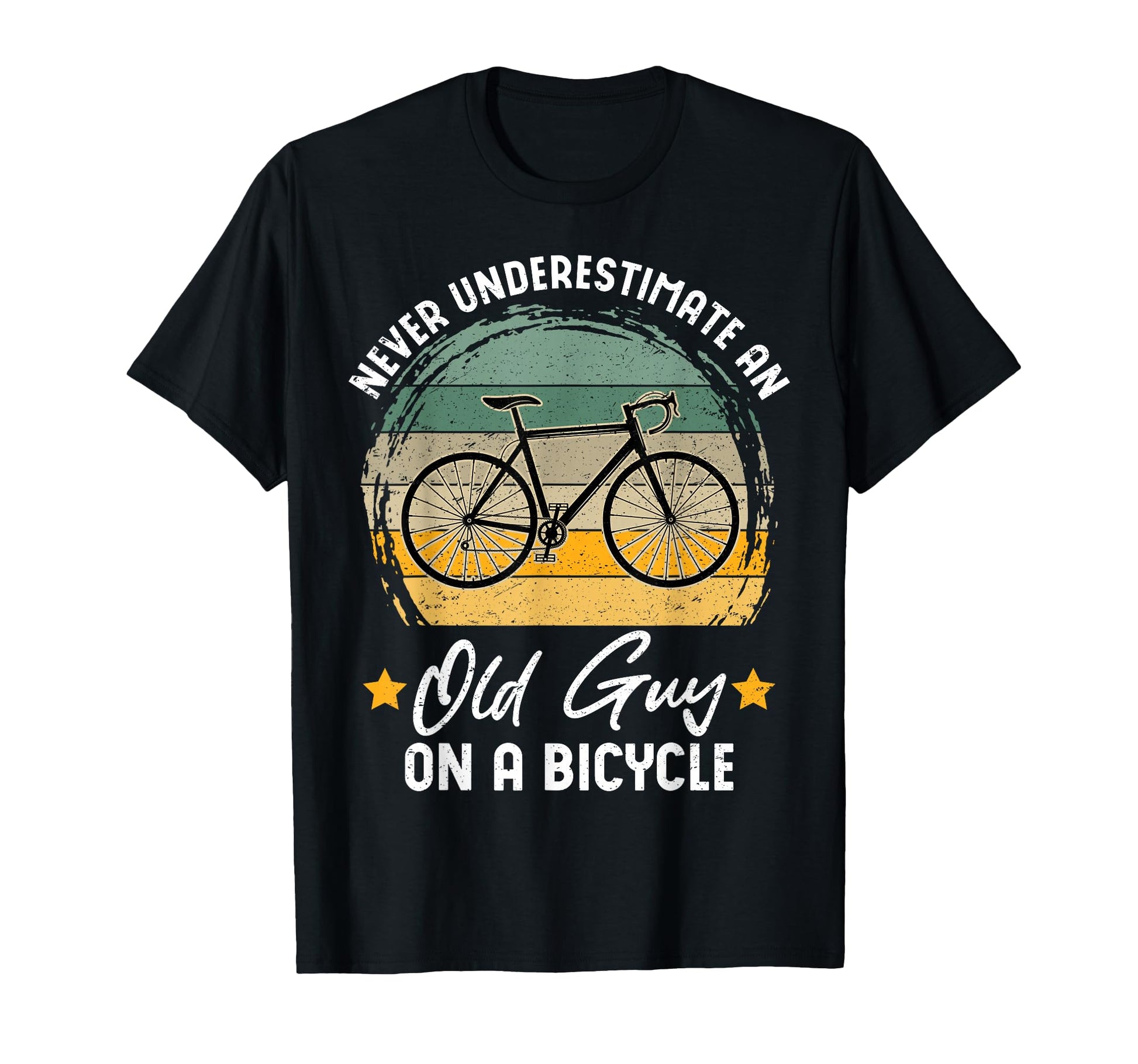 Never Underestimate Old Guy Bicycle T-Shirt - Novelty Apparel for Adults - T-Shirt, Sweatshirt, Hoodie