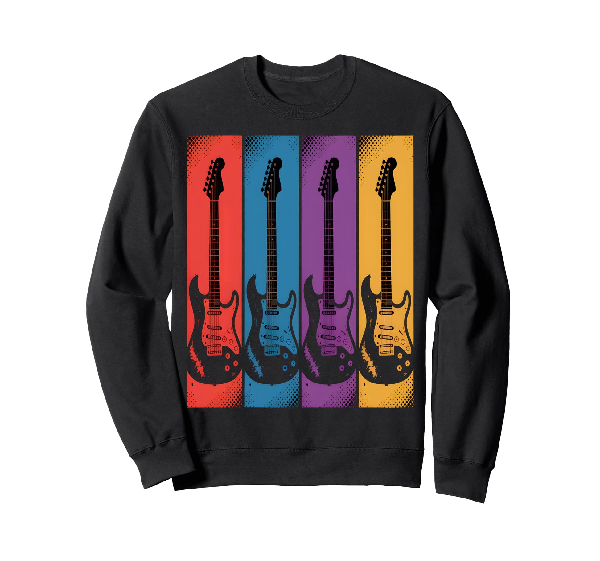 Electric Guitar Pop Art Sweatshirt - Unique Graphic Men Women - T-Shirt, Sweatshirt, Hoodie