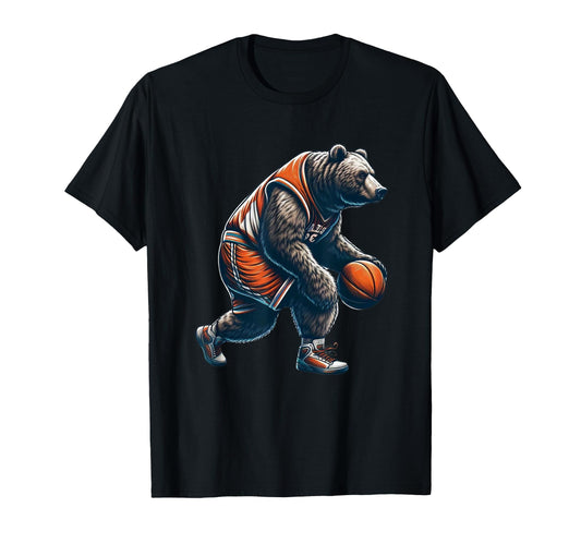 Bear Loving Basketball Dad Sports T-Shirt - Unique Graphic Men Women - T-Shirt, Sweatshirt, Hoodie