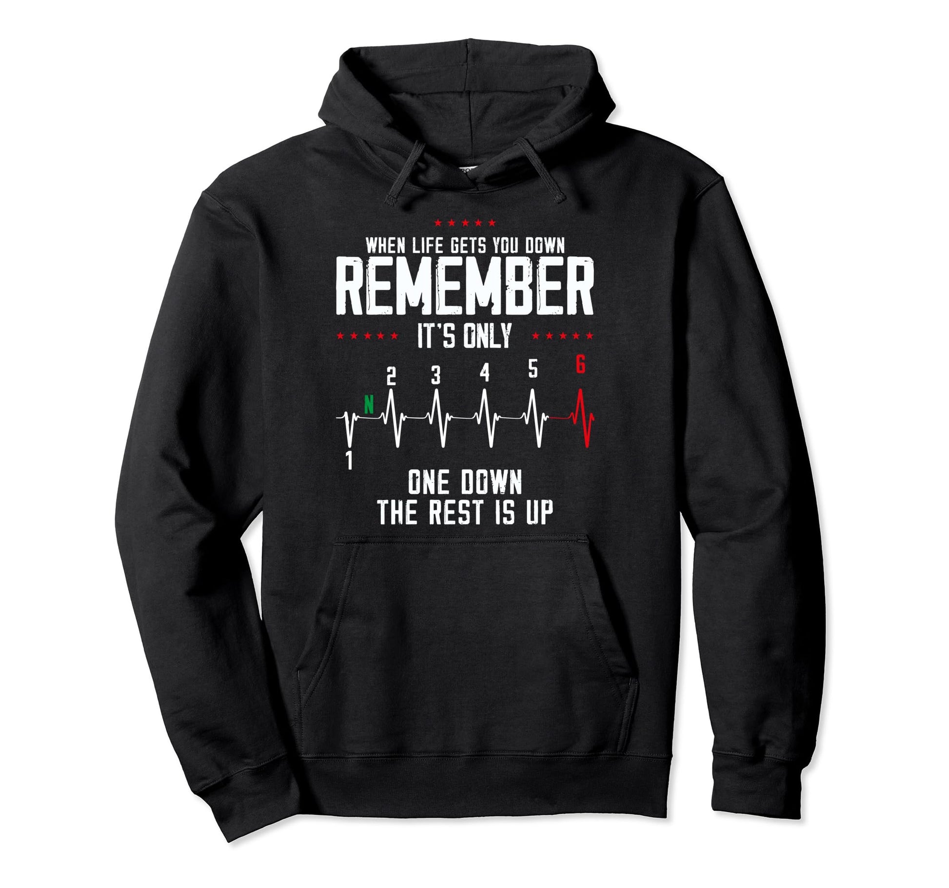 Funny Biker Dad Gifts Motorcycle Shift Hoodie - Minimalist Print Men Women - T-Shirt, Sweatshirt, Hoodie