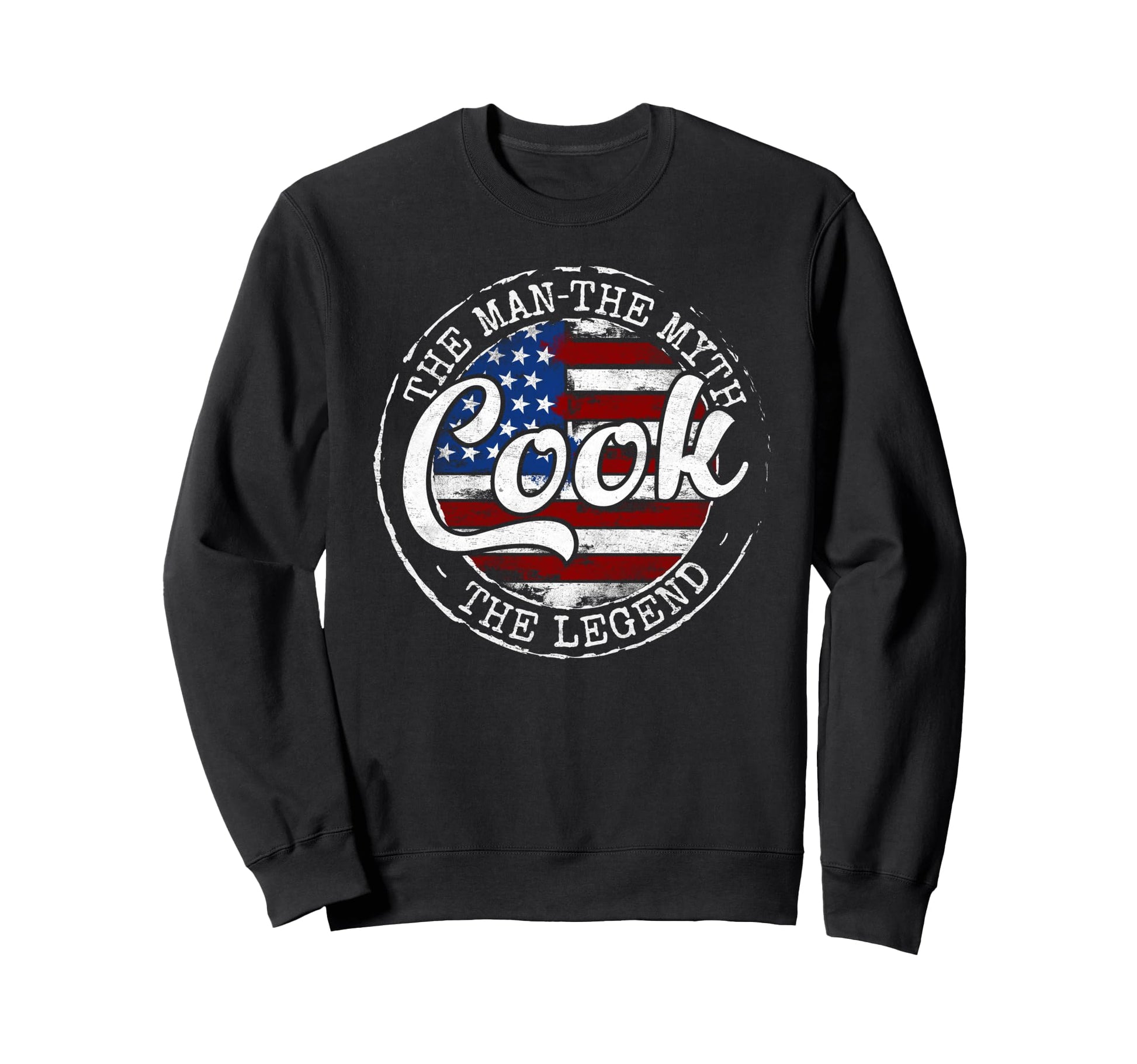 Cook Myth Legend Usa Flag Stamp Sweatshirt - Fun Novelty Design Men Women - T-Shirt, Sweatshirt, Hoodie