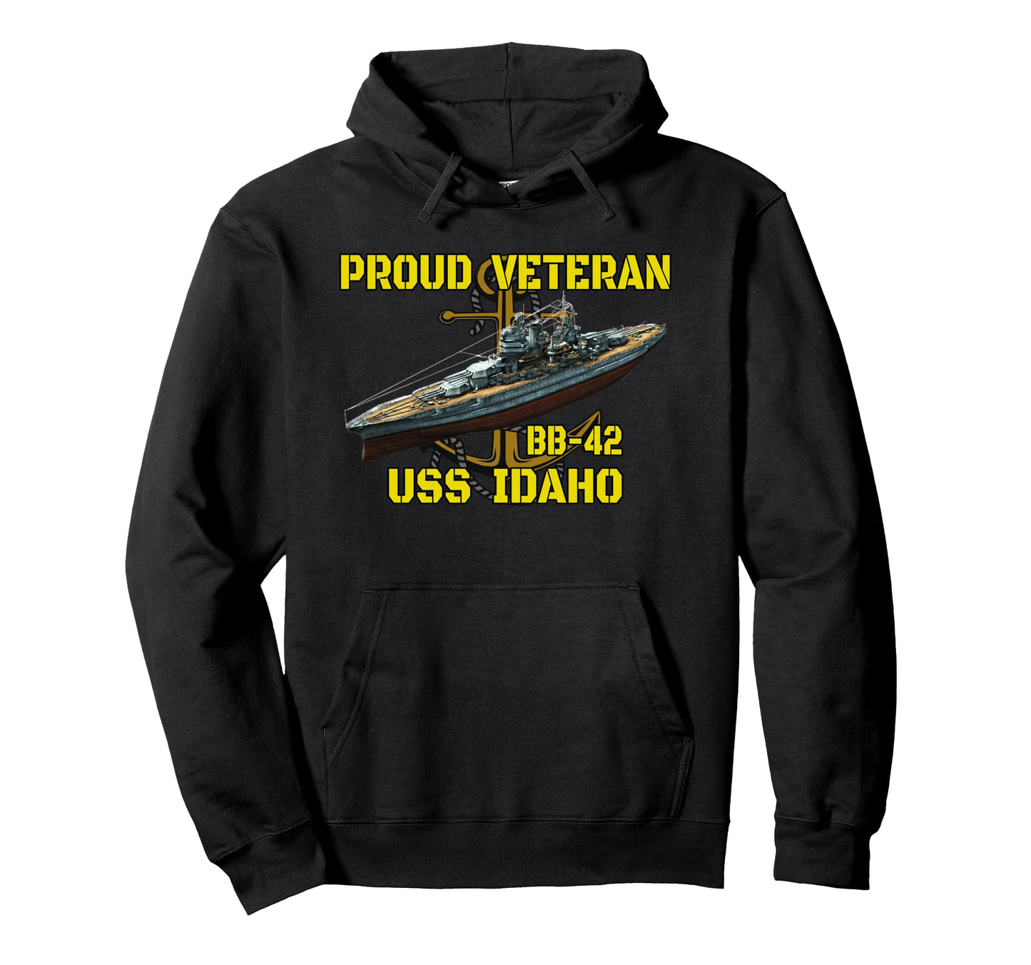 Battleship Uss Idaho Bb 42 Combat Hoodie - Aesthetic Graphic Men Women - T-Shirt, Sweatshirt, Hoodie