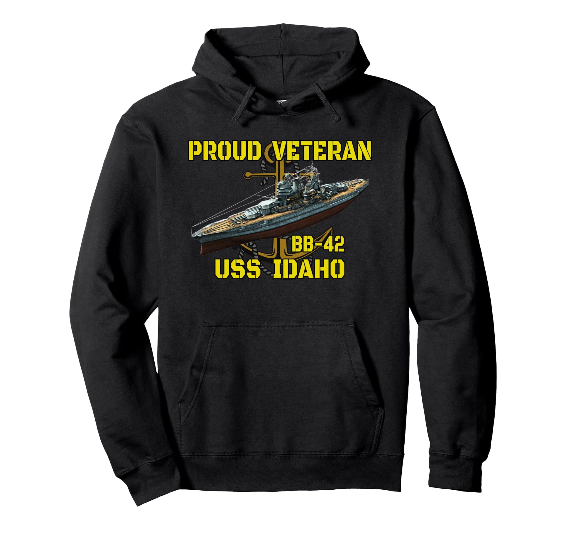 Battleship Uss Idaho Bb 42 Combat Hoodie - Aesthetic Graphic Men Women - T-Shirt, Sweatshirt, Hoodie