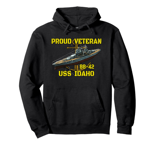 Battleship Uss Idaho Bb 42 Combat Hoodie - Aesthetic Graphic Men Women - T-Shirt, Sweatshirt, Hoodie