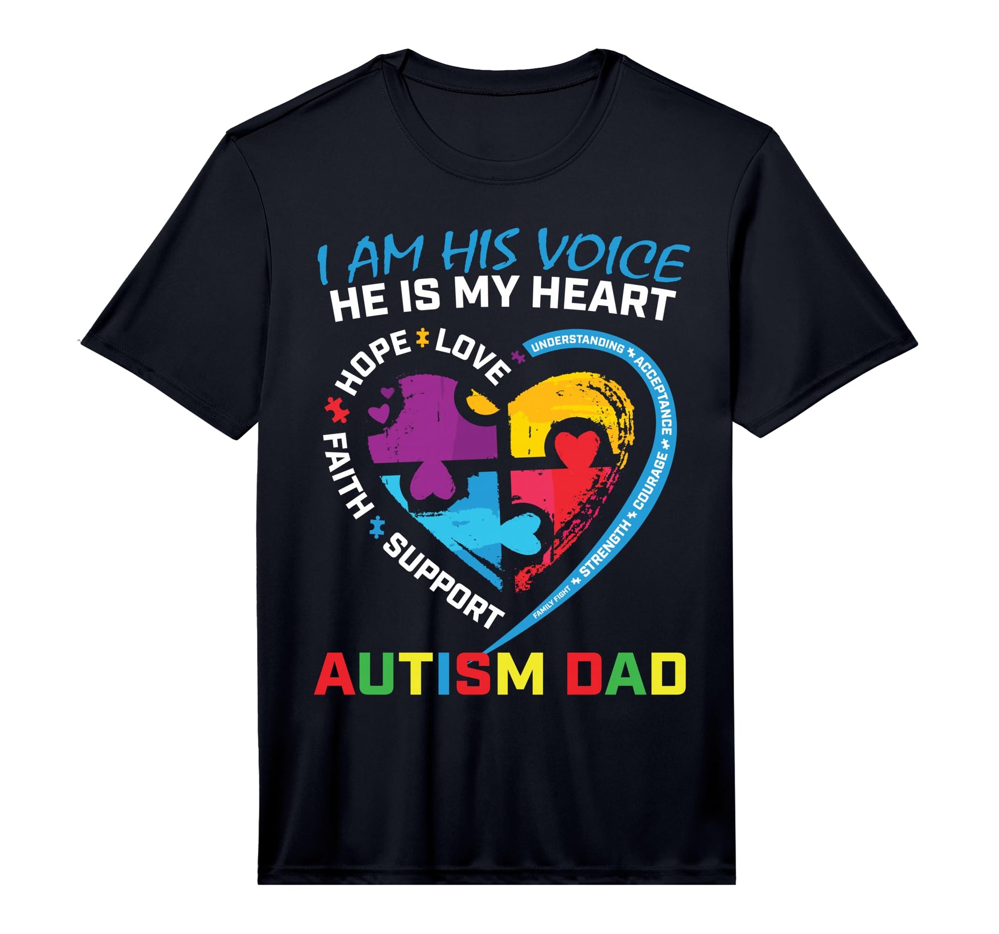 I Am His Voice He Is My Heart Autism T-Shirt - Fun Novelty Design Unisex - T-Shirt, Sweatshirt, Hoodie