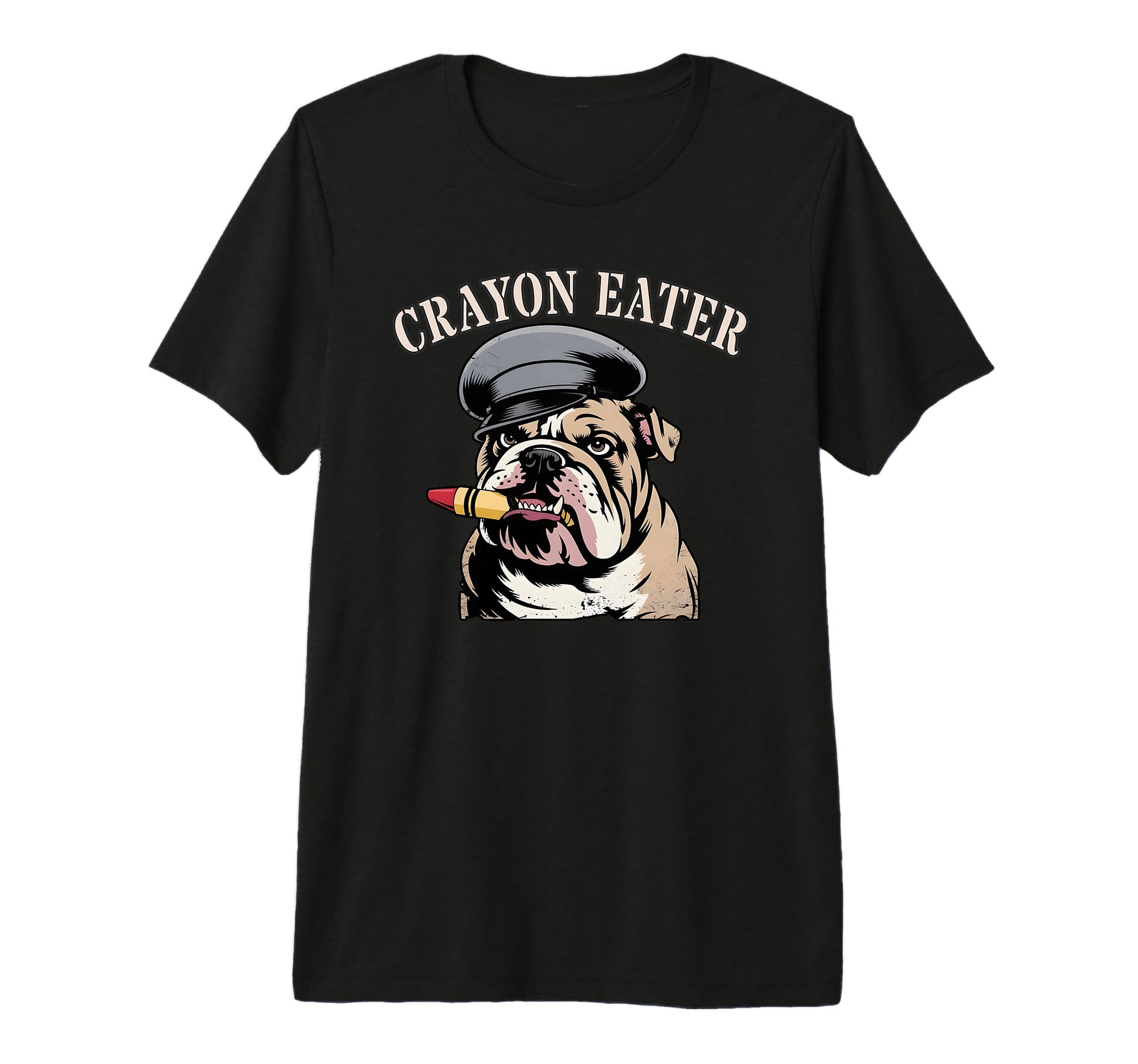 Bulldog Crayon Eater Troop Dad Military T-Shirt - Unique Graphic Men Women - T-Shirt, Sweatshirt, Hoodie