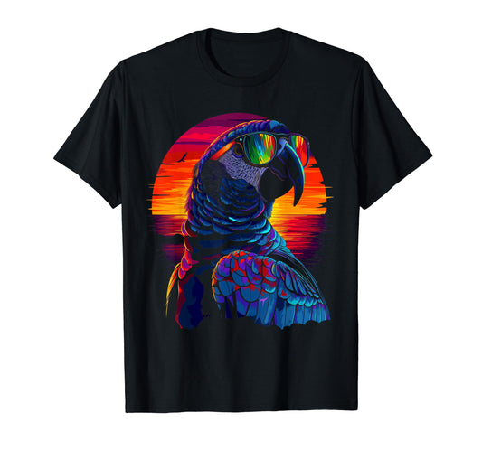 African Grey Parrot Sunglasses Pop Art T-Shirt - Custom Art Print Unisex - T-Shirt, Sweatshirt, Hoodie