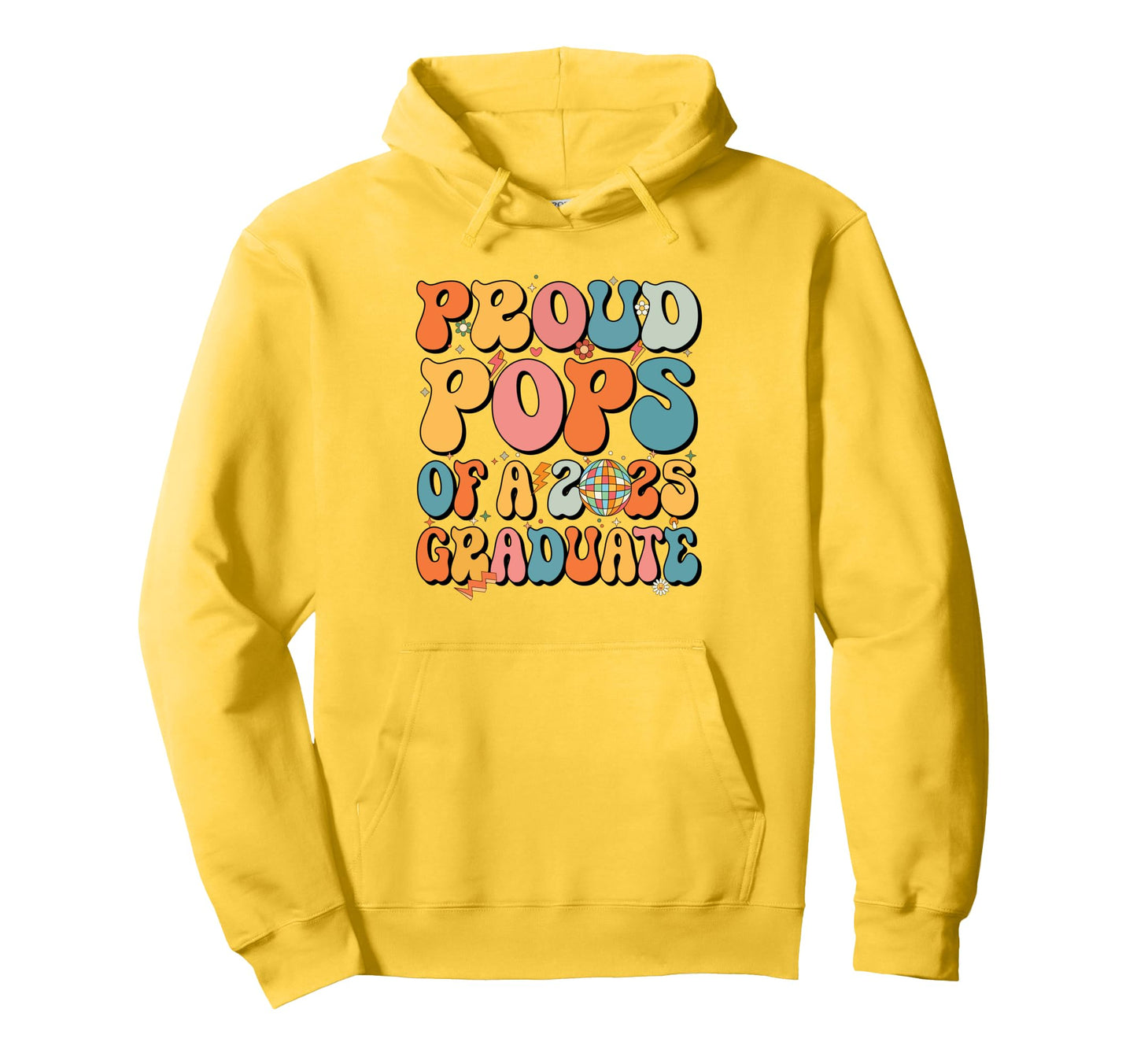 Groovy Proud Pops 2025 Graduate Senior Hoodie - Custom Art Print Men Women - T-Shirt, Sweatshirt, Hoodie