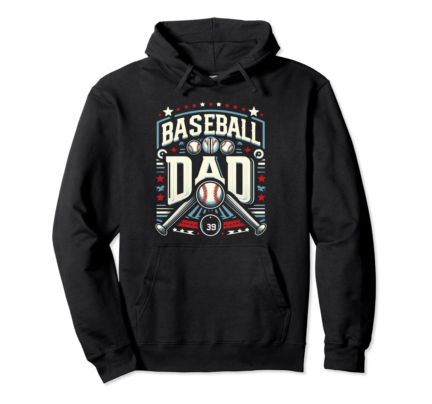 Baseball Dad Fathers Day Hoodie - Graphic Print for Adults - T-Shirt, Sweatshirt, Hoodie