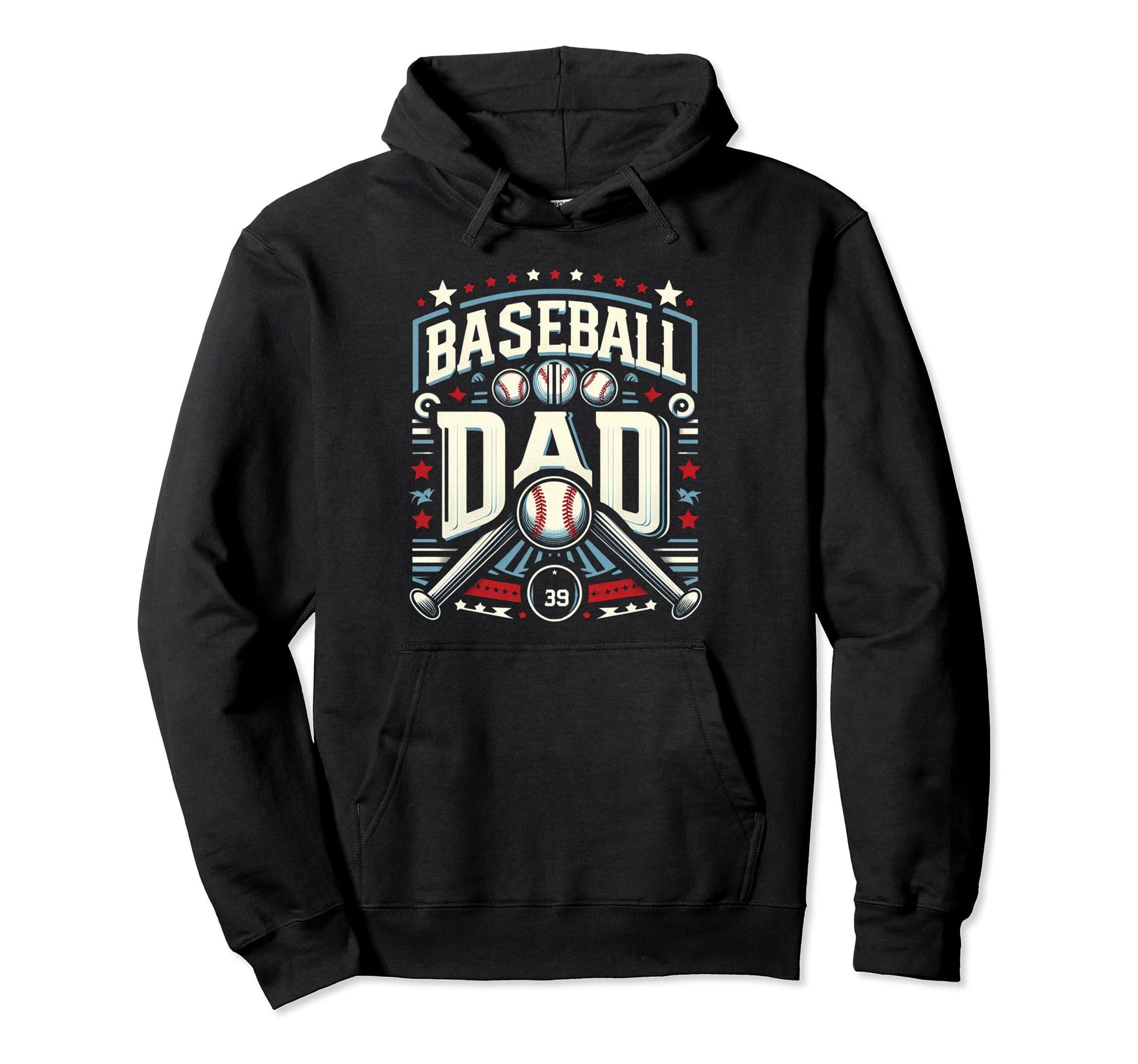 Baseball Dad Fathers Day Hoodie - Graphic Print for Adults - T-Shirt, Sweatshirt, Hoodie