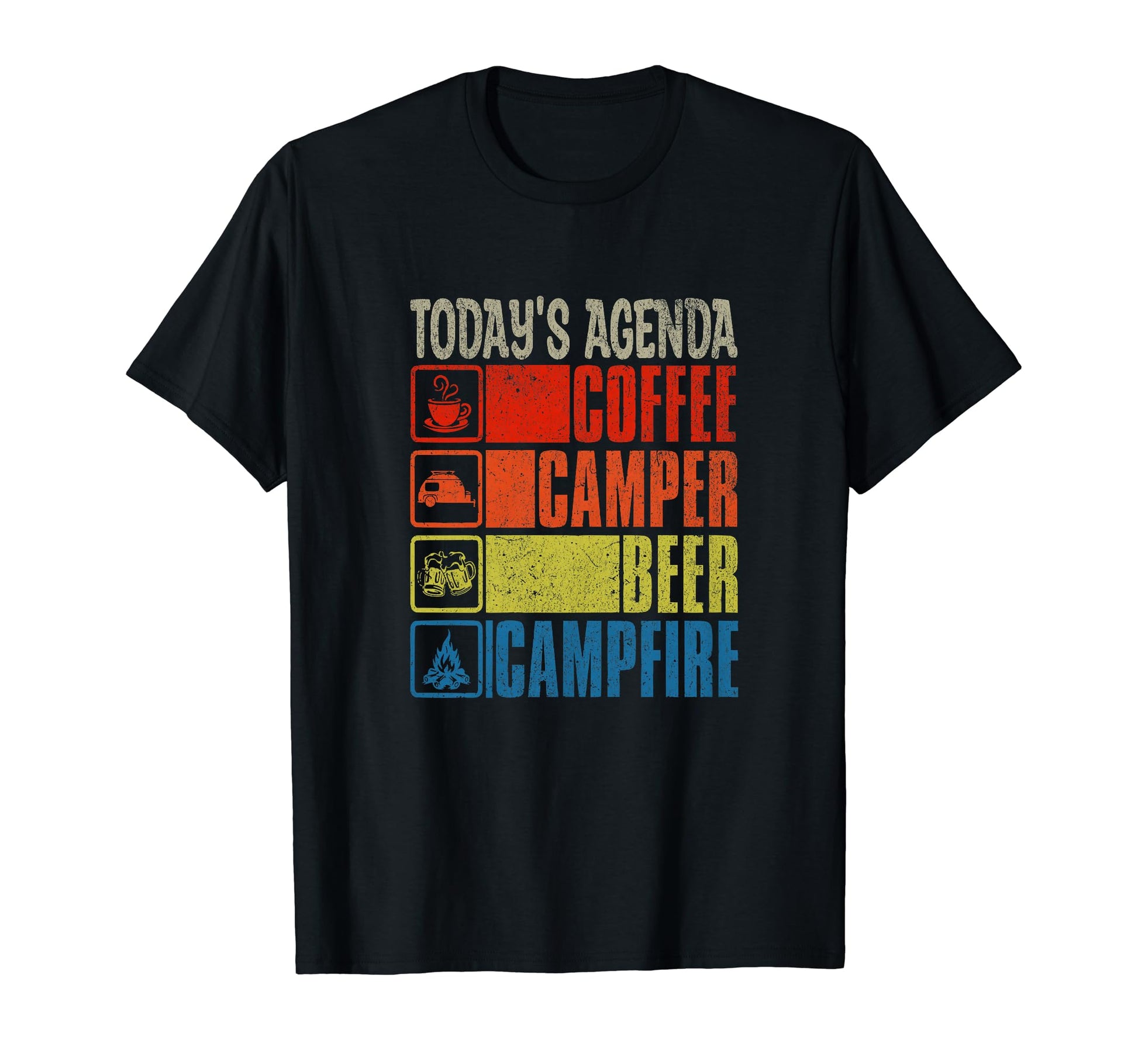Todays Agenda Coffee Camper Beer T-Shirt - Casual Everyday Wear Men Women - T-Shirt, Sweatshirt, Hoodie