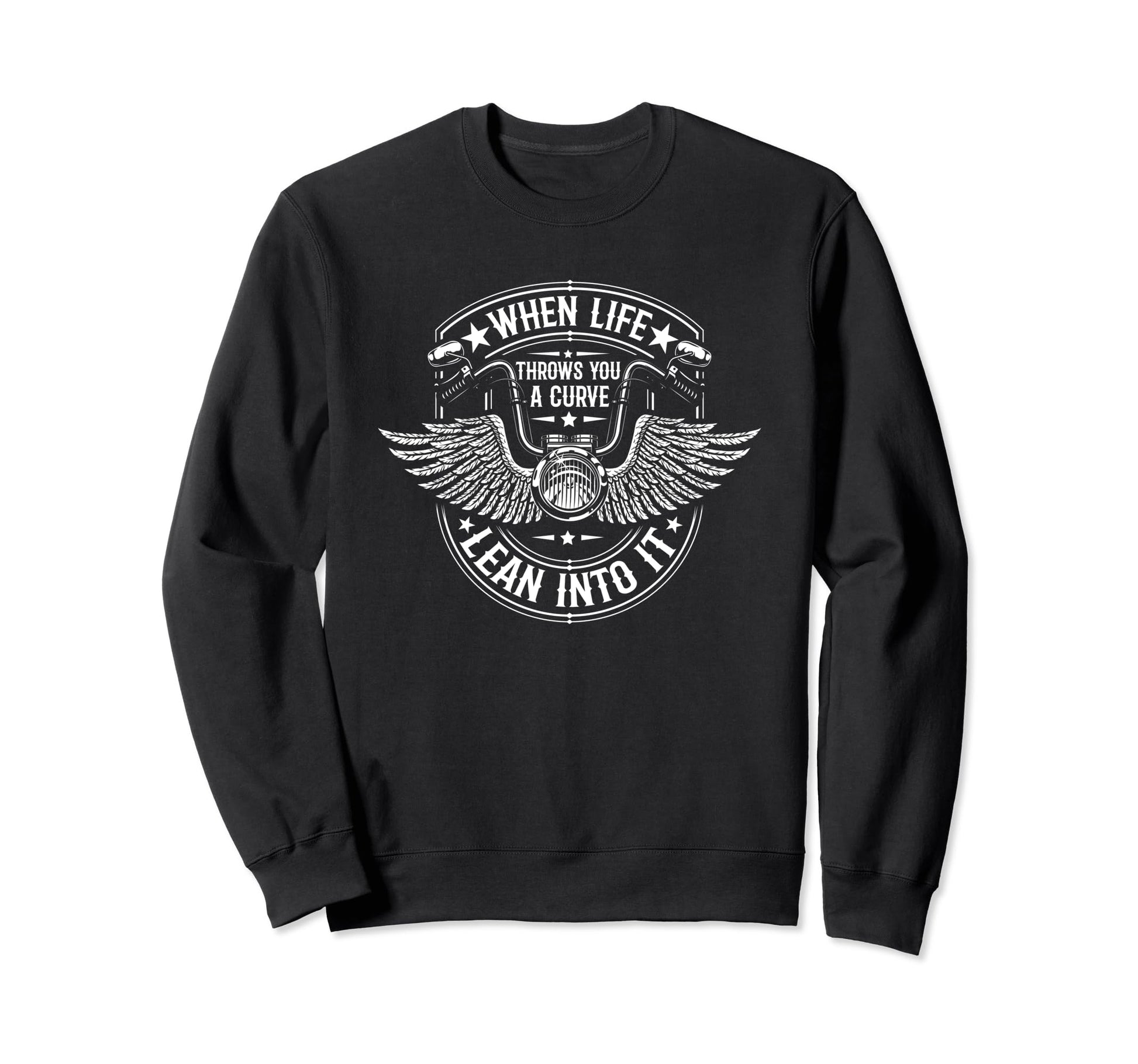 Motorcycle Biker When Life Throws Sweatshirt - Minimalist Print for Adults - T-Shirt, Sweatshirt, Hoodie