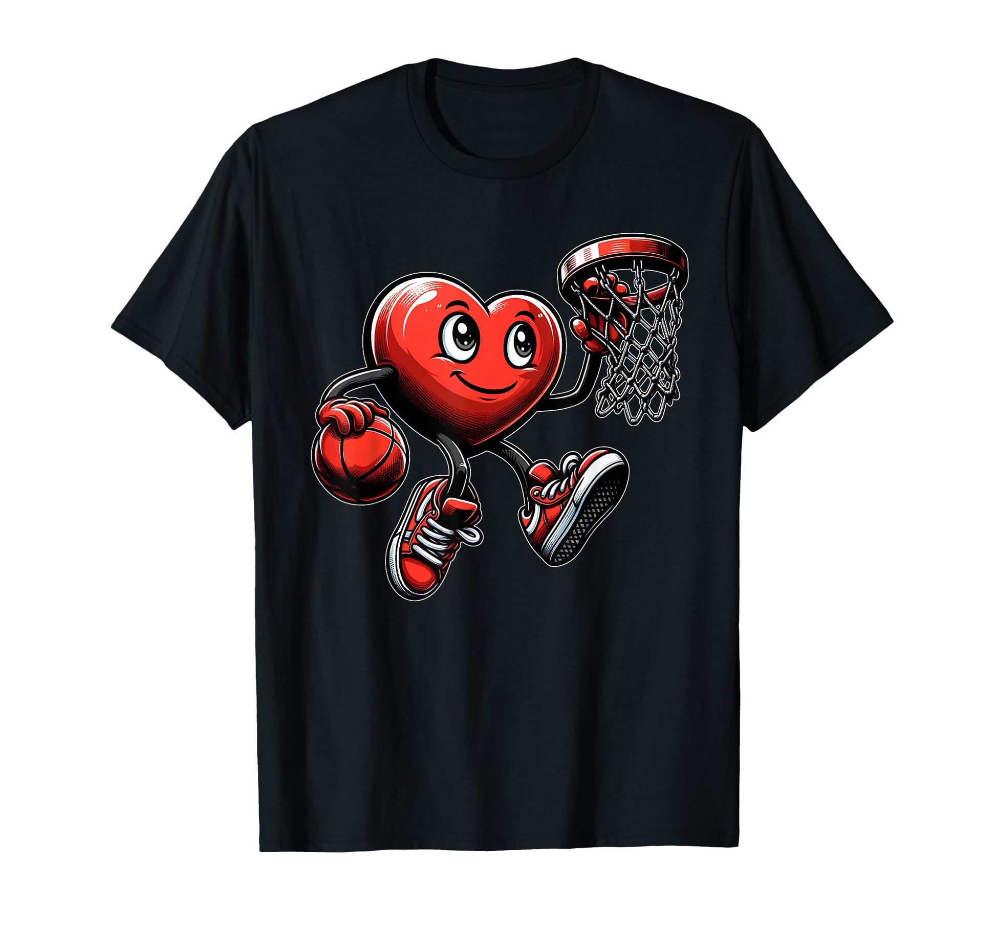 Valentines Day Heart Basketball Team T-Shirt - Trendy Graphic Men Women - T-Shirt, Sweatshirt, Hoodie