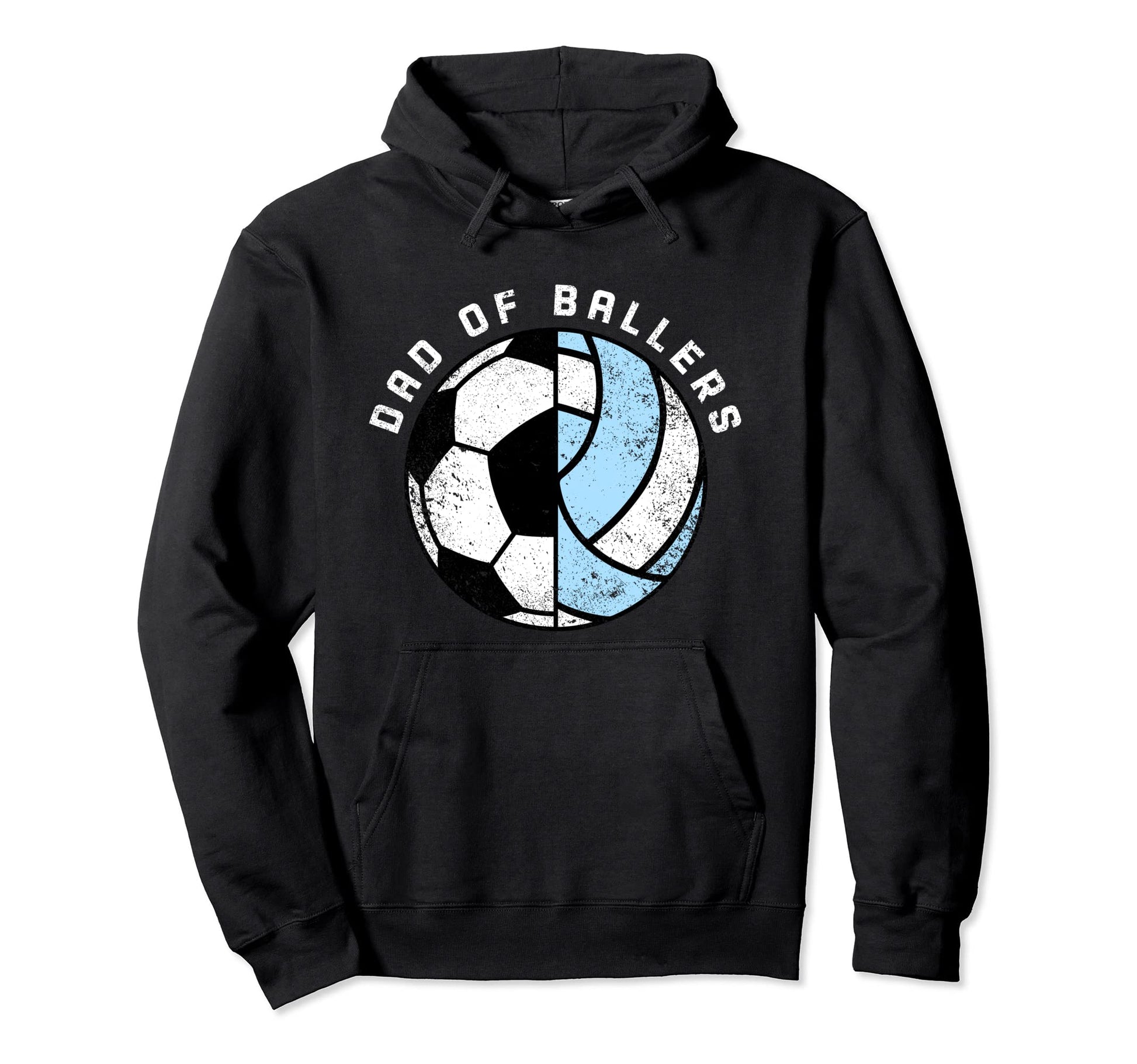 Dad Ballers Funny Soccer Volleyball Dad Hoodie - Custom Art Print Unisex - T-Shirt, Sweatshirt, Hoodie