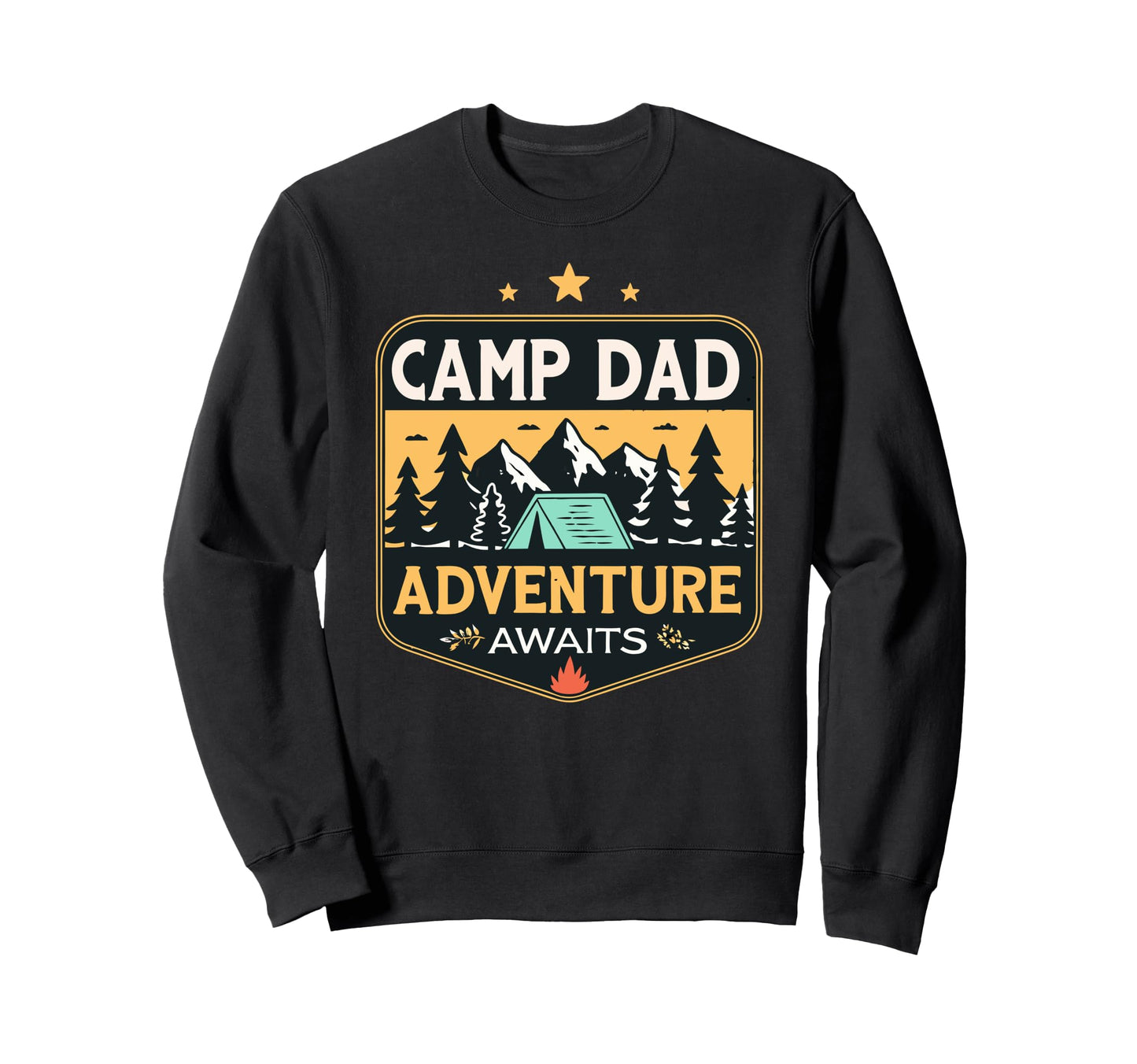 Camping Dad Adventure Awaits Fishing Sweatshirt - Graphic Print Men Women - T-Shirt, Sweatshirt, Hoodie